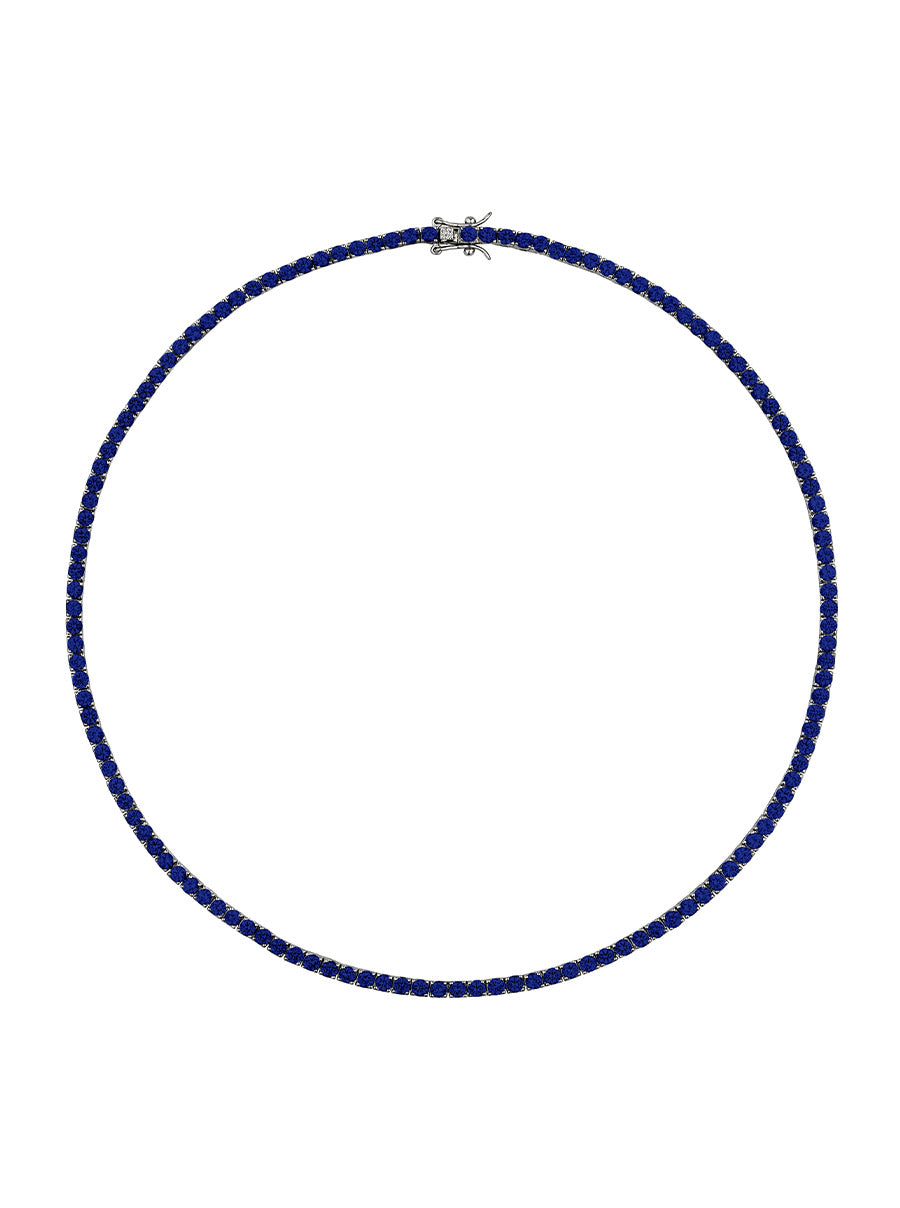 Blue Sapphire Drop Beaded Necklace - Iris Perry Designs