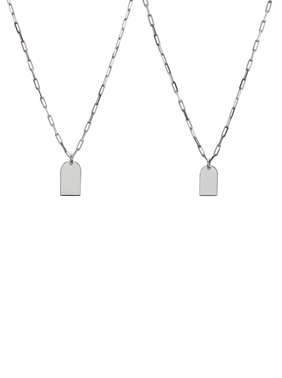 SMALL DOG TAG ID NECKLACE, SILVER – Dorsey