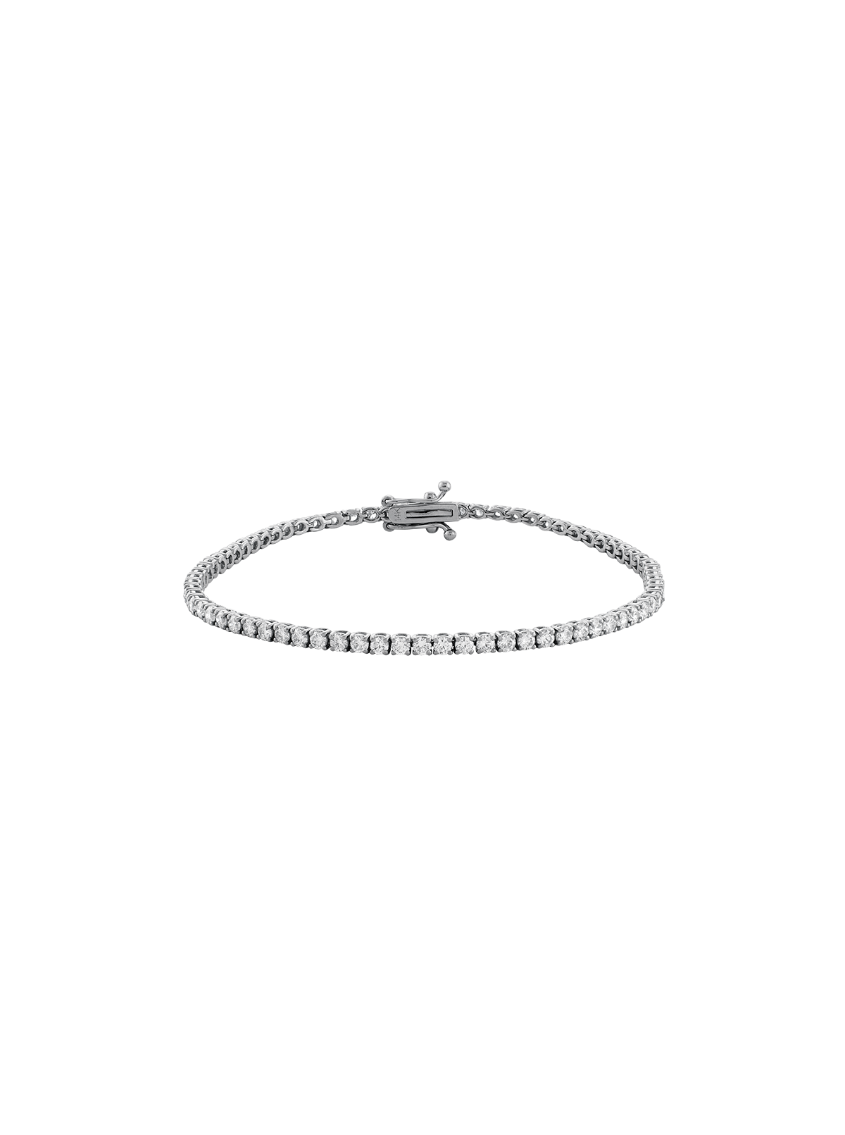 14K WHITE GOLD KATE 2.2MM ROUND CUT, LAB DIAMOND RIVIÈRE BRACELET