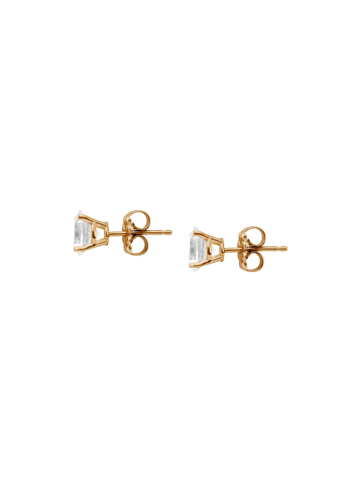 14K YELLOW GOLD CLASSIC 3-PRONG ROUND CUT, LAB DIAMOND STUDS