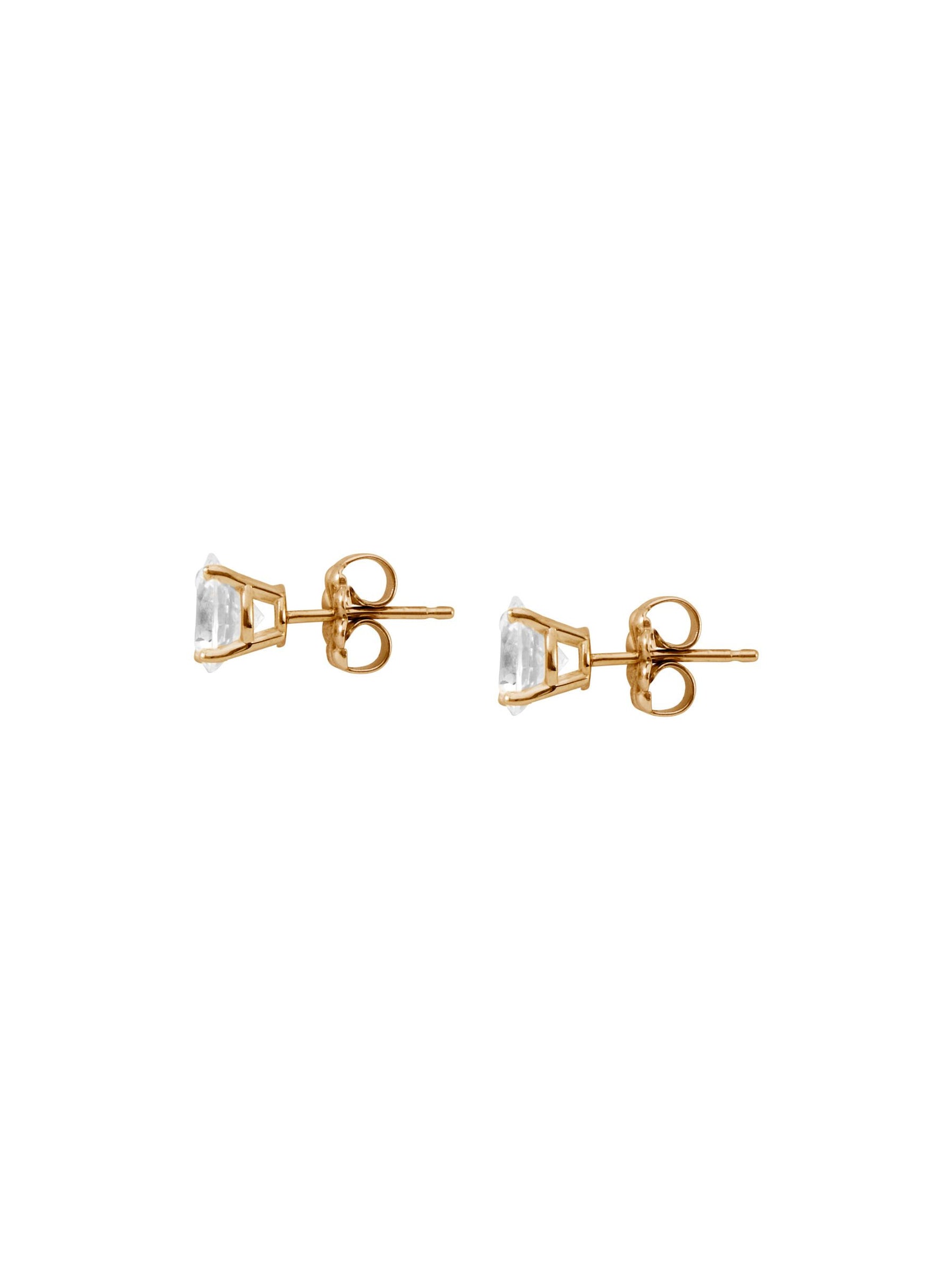 14K YELLOW GOLD CLASSIC 3-PRONG ROUND CUT, LAB DIAMOND STUDS