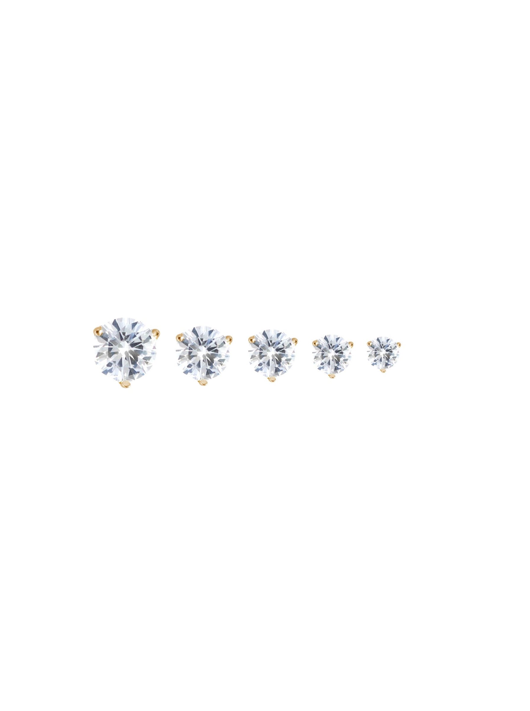 14K YELLOW GOLD CLASSIC 3-PRONG ROUND CUT, LAB DIAMOND STUDS