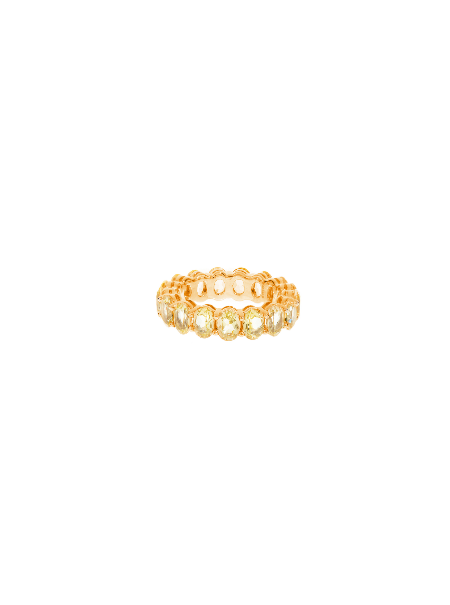 OVAL CUT ETERNITY BAND, LAB YELLOW SAPPHIRE, GOLD