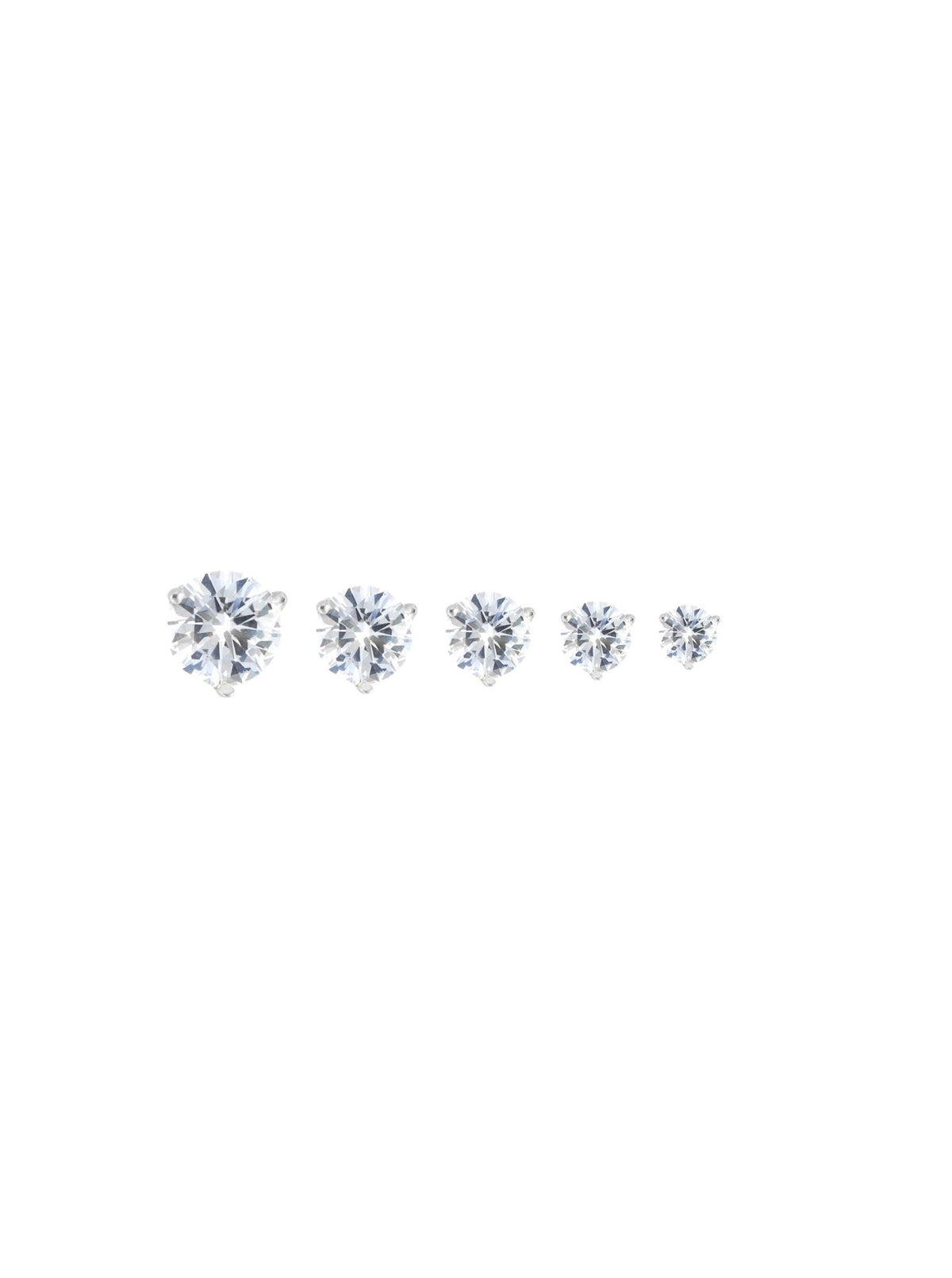 14K WHITE GOLD CLASSIC 3-PRONG ROUND CUT, LAB DIAMOND STUDS