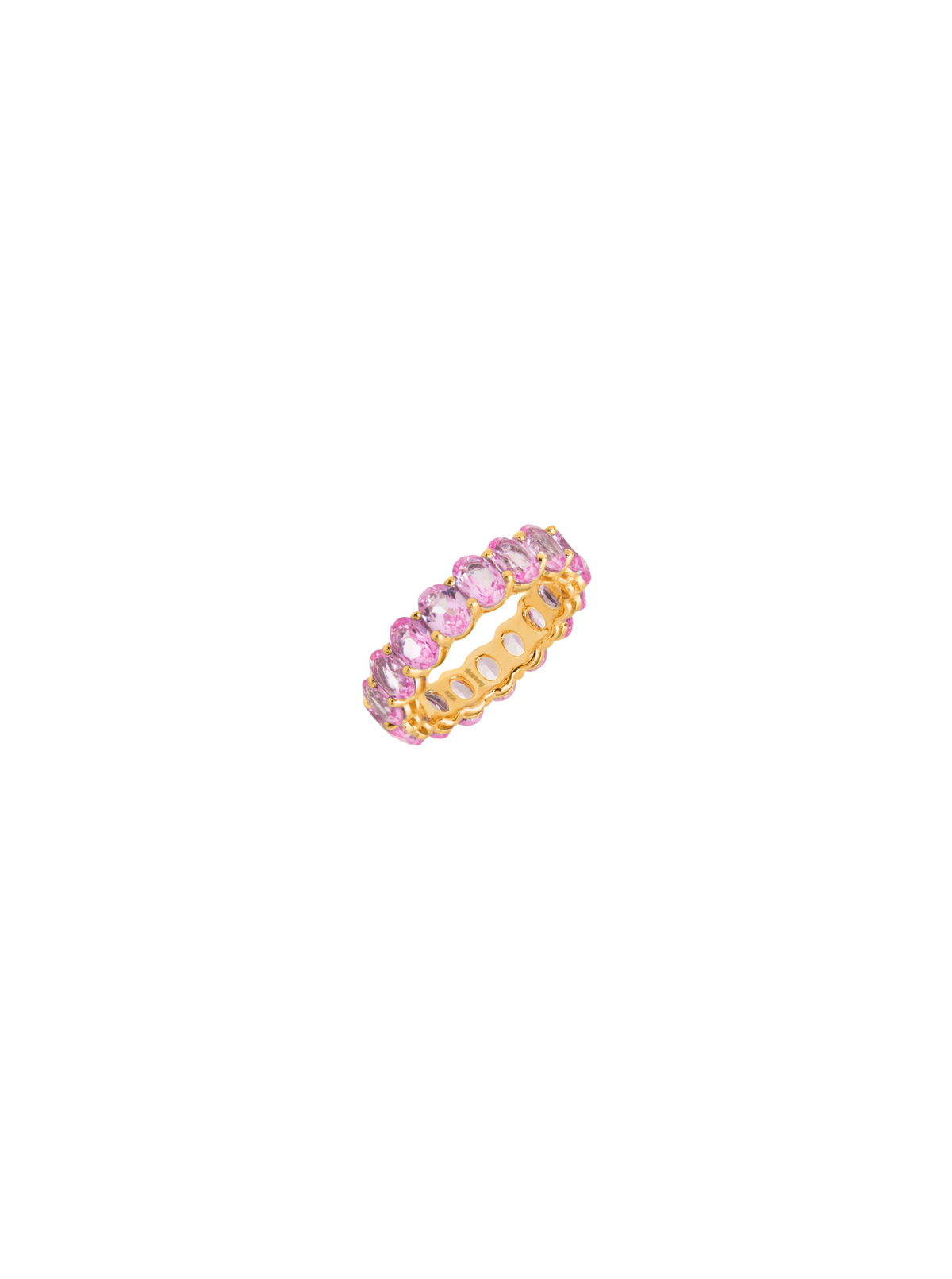 OVAL CUT ETERNITY BAND, LAB PINK SAPPHIRE, GOLD