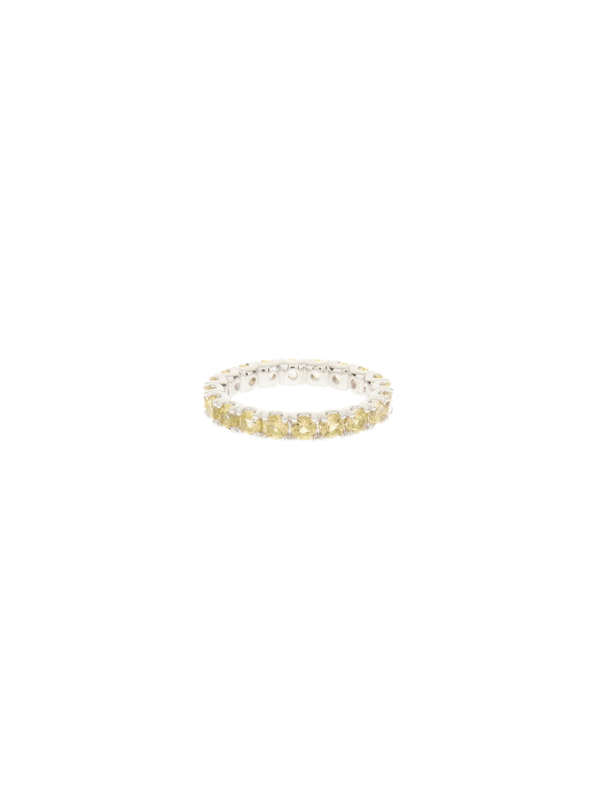 ROUND CUT ETERNITY BAND, LAB YELLOW SAPPHIRE, SILVER