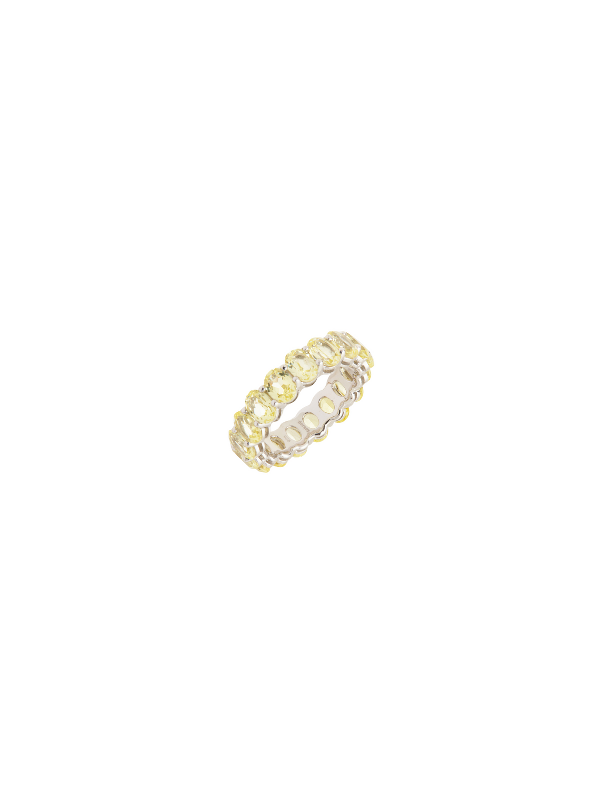 OVAL CUT ETERNITY BAND, LAB YELLOW SAPPHIRE, SILVER