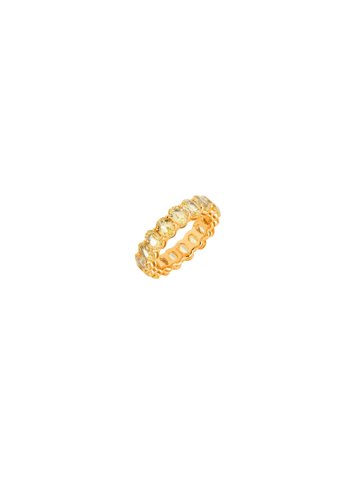 OVAL CUT ETERNITY BAND, LAB YELLOW SAPPHIRE, GOLD