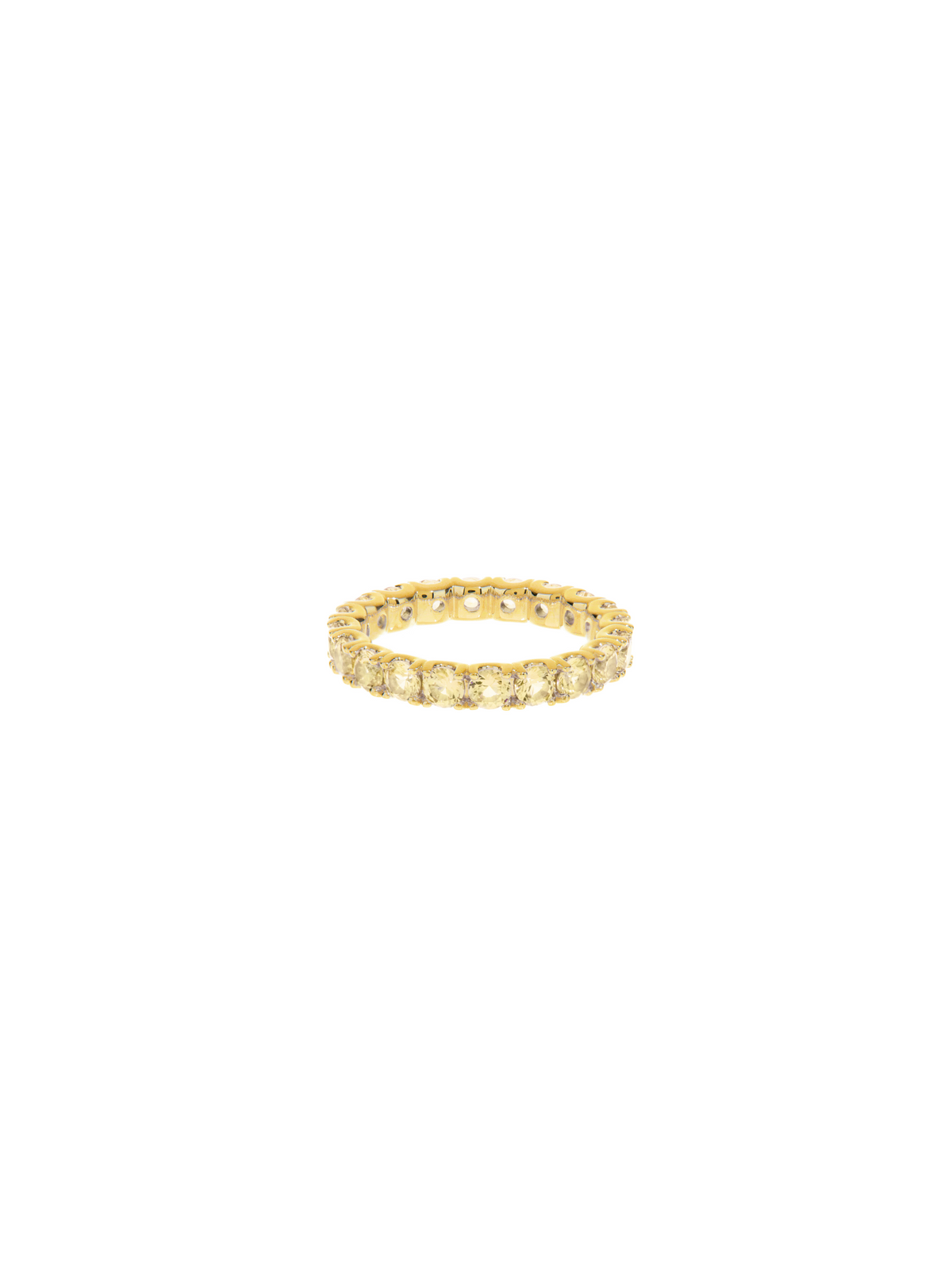 ROUND CUT ETERNITY BAND, LAB YELLOW SAPPHIRE, GOLD