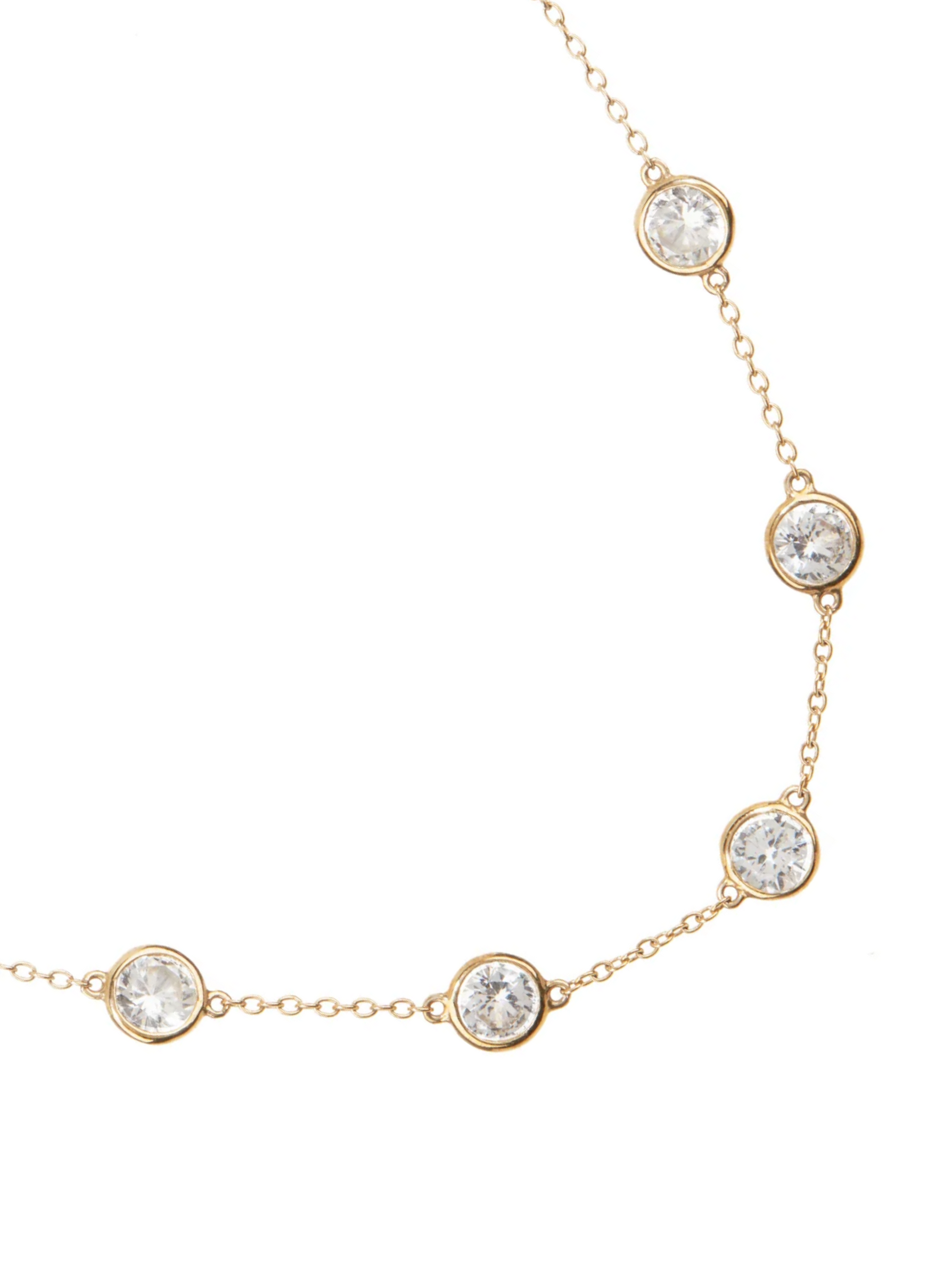 CLEMENCE, 7.50 CARAT 15 STONE STRAND NECKLACE, GOLD