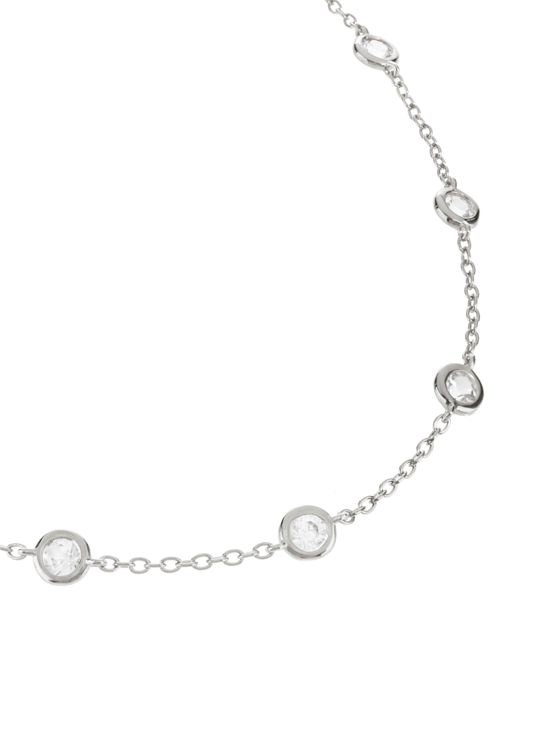 CLEMENCE, 1.50 CARAT 15 STONE STRAND NECKLACE, SILVER