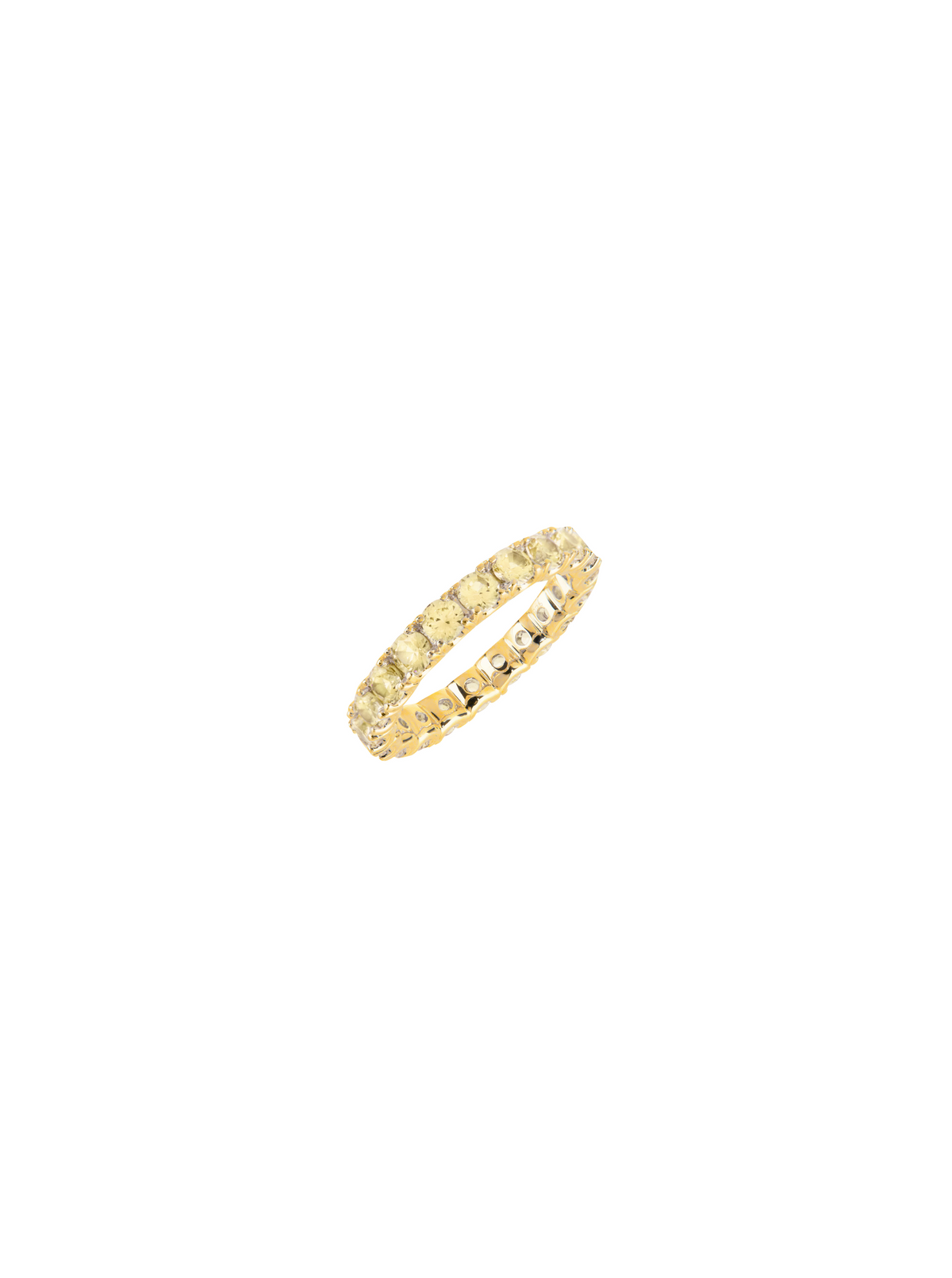 ROUND CUT ETERNITY BAND, LAB YELLOW SAPPHIRE, GOLD