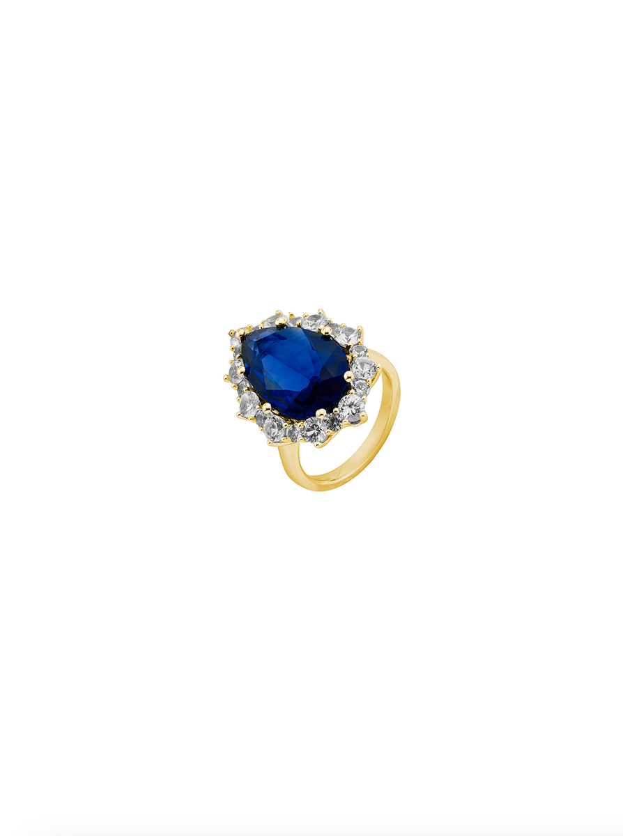 BARTLETT, LAB BLUE SAPPHIRE RING, GOLD