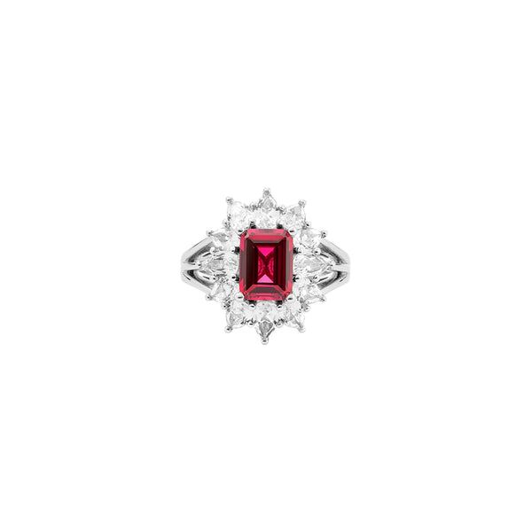 BENSON, LAB RED SAPPHIRE PINKY RING, SILVER – Dorsey