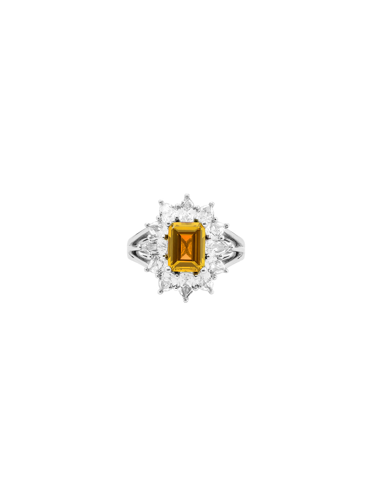 BENSON, LAB YELLOW SAPPHIRE PINKY RING, SILVER