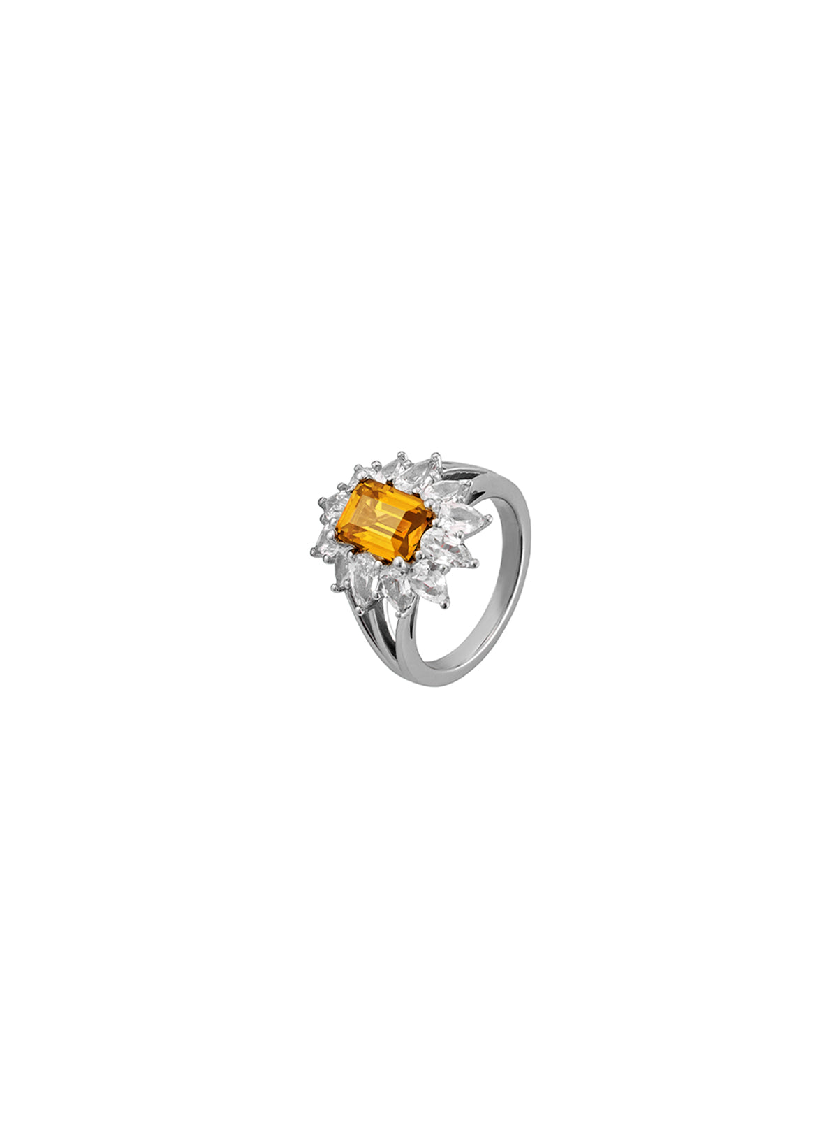 BENSON, LAB YELLOW SAPPHIRE PINKY RING, SILVER