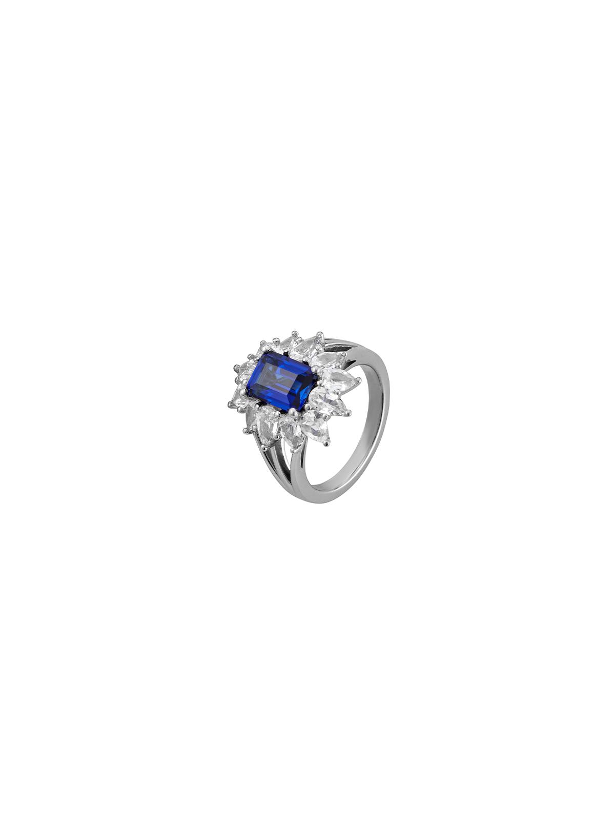 BENSON, LAB BLUE SAPPHIRE PINKY RING, SILVER