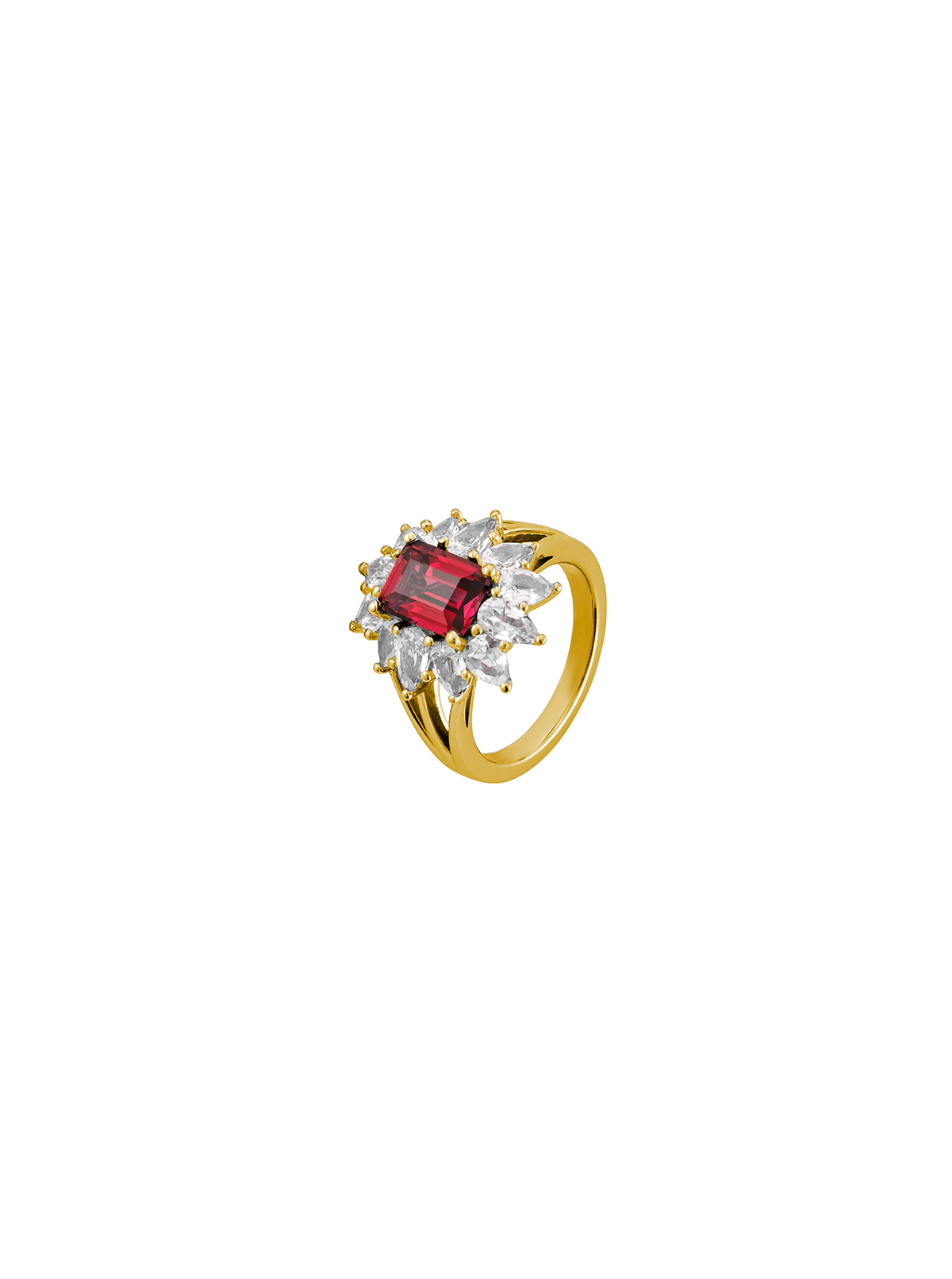 BENSON, LAB RED SAPPHIRE PINKY RING, GOLD