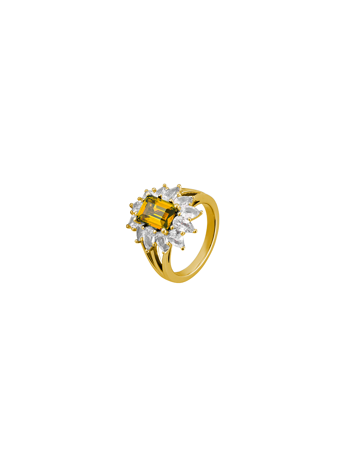 BENSON, LAB YELLOW SAPPHIRE PINKY RING, GOLD