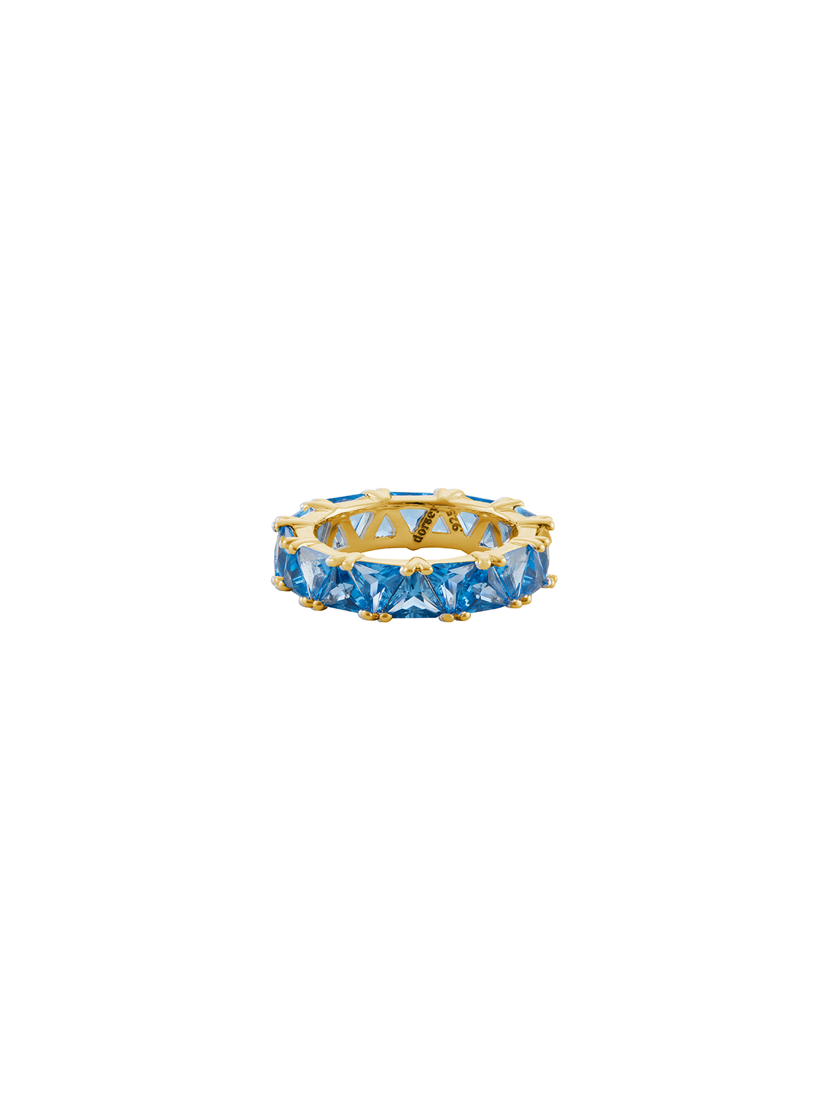 THEODORA DOUBLE TRILLION, LAB BLUE TOPAZ SPINEL RING, GOLD