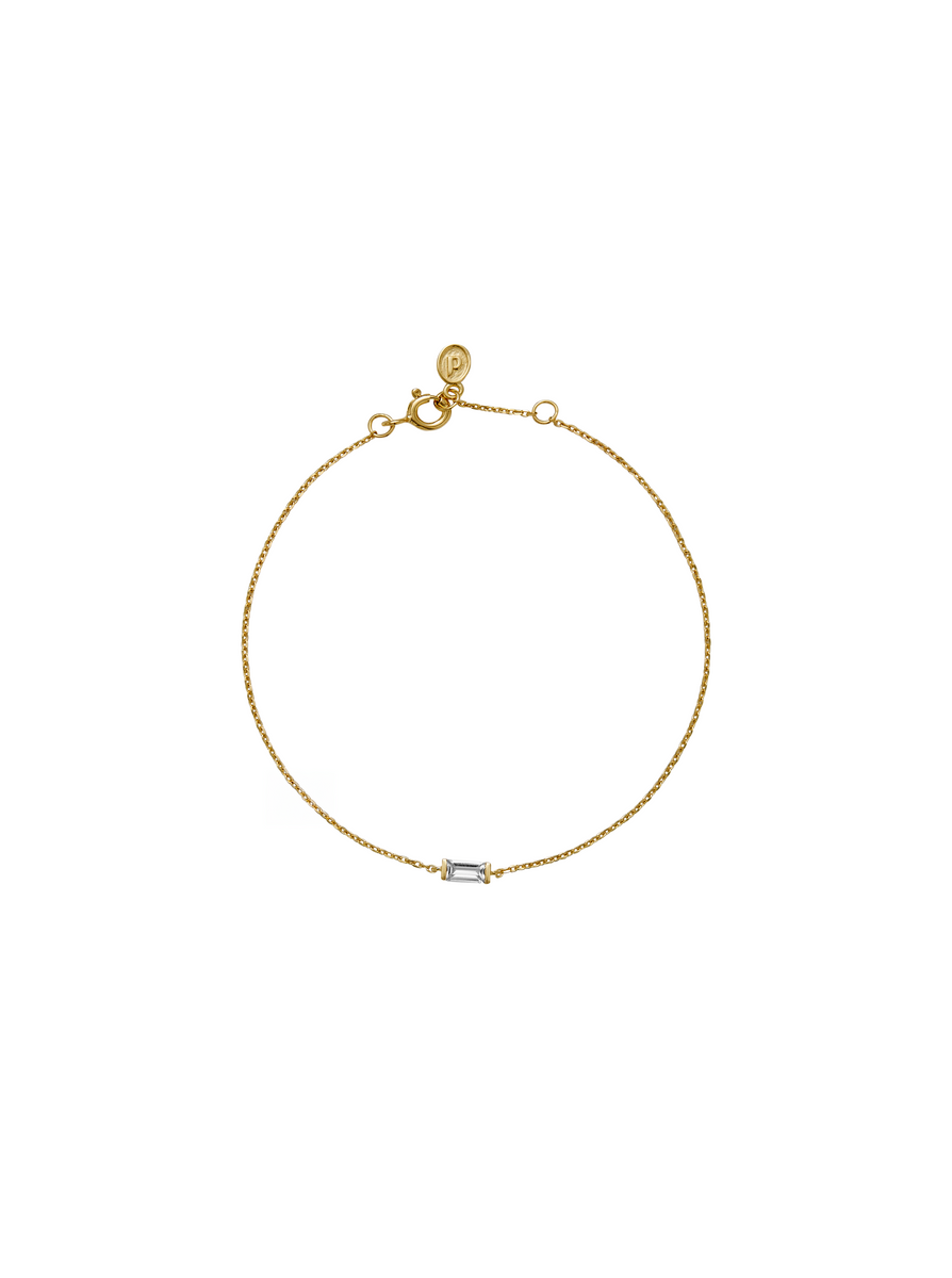 BAGUETTE LAB DIAMOND GOLD CHAIN BRACELET