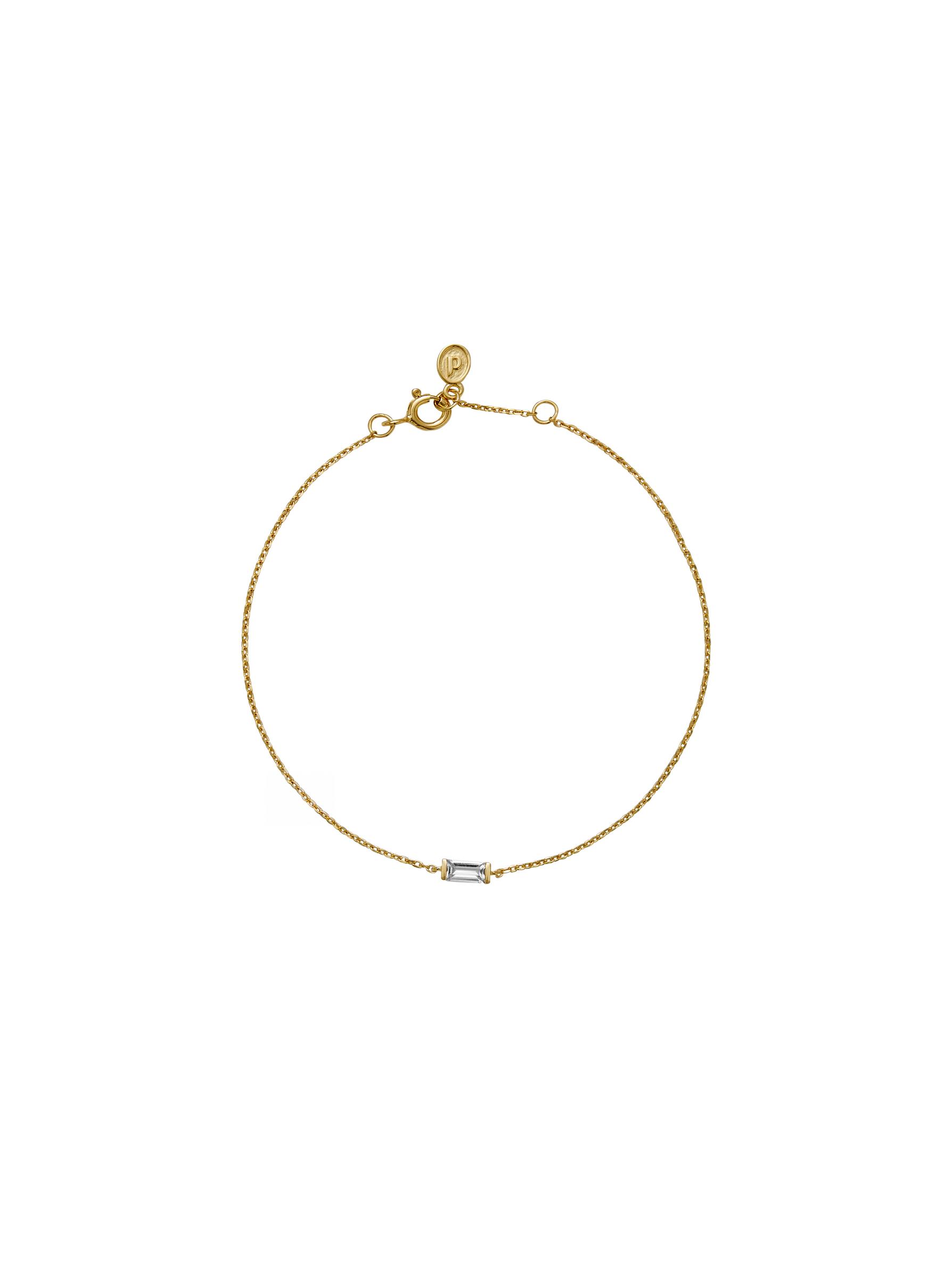 BAGUETTE LAB DIAMOND GOLD CHAIN BRACELET