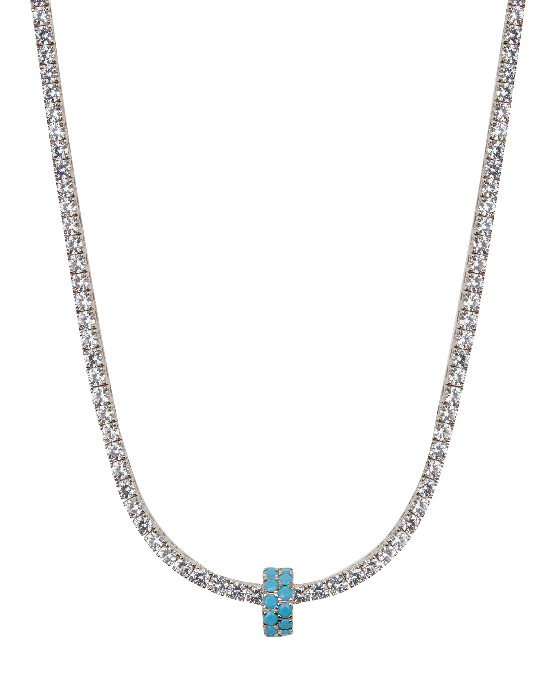 TWO-ROW RIVIÈRE PENDANT, NANO TURQUOISE, SILVER