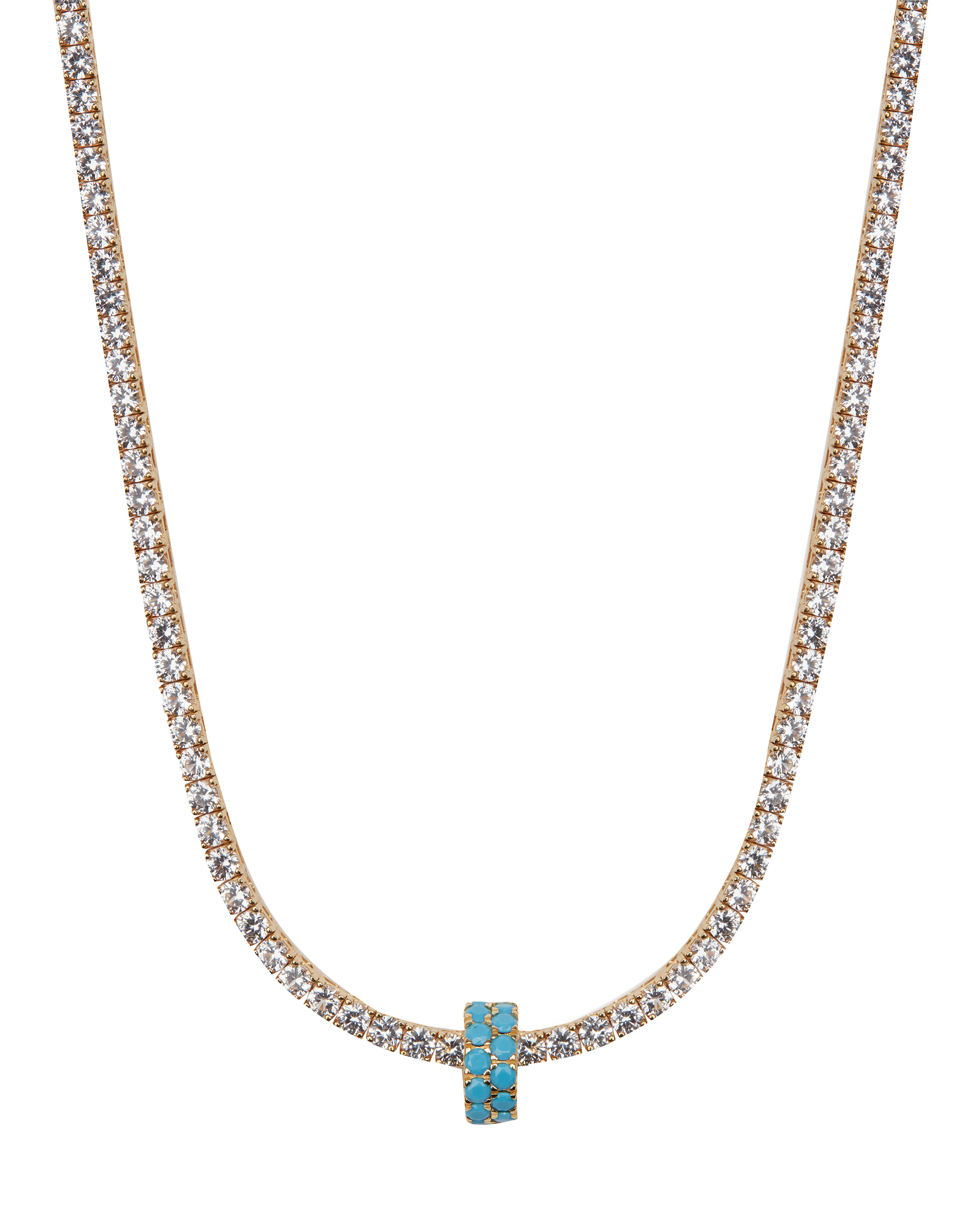 TWO-ROW RIVIÈRE PENDANT, NANO TURQUOISE, GOLD