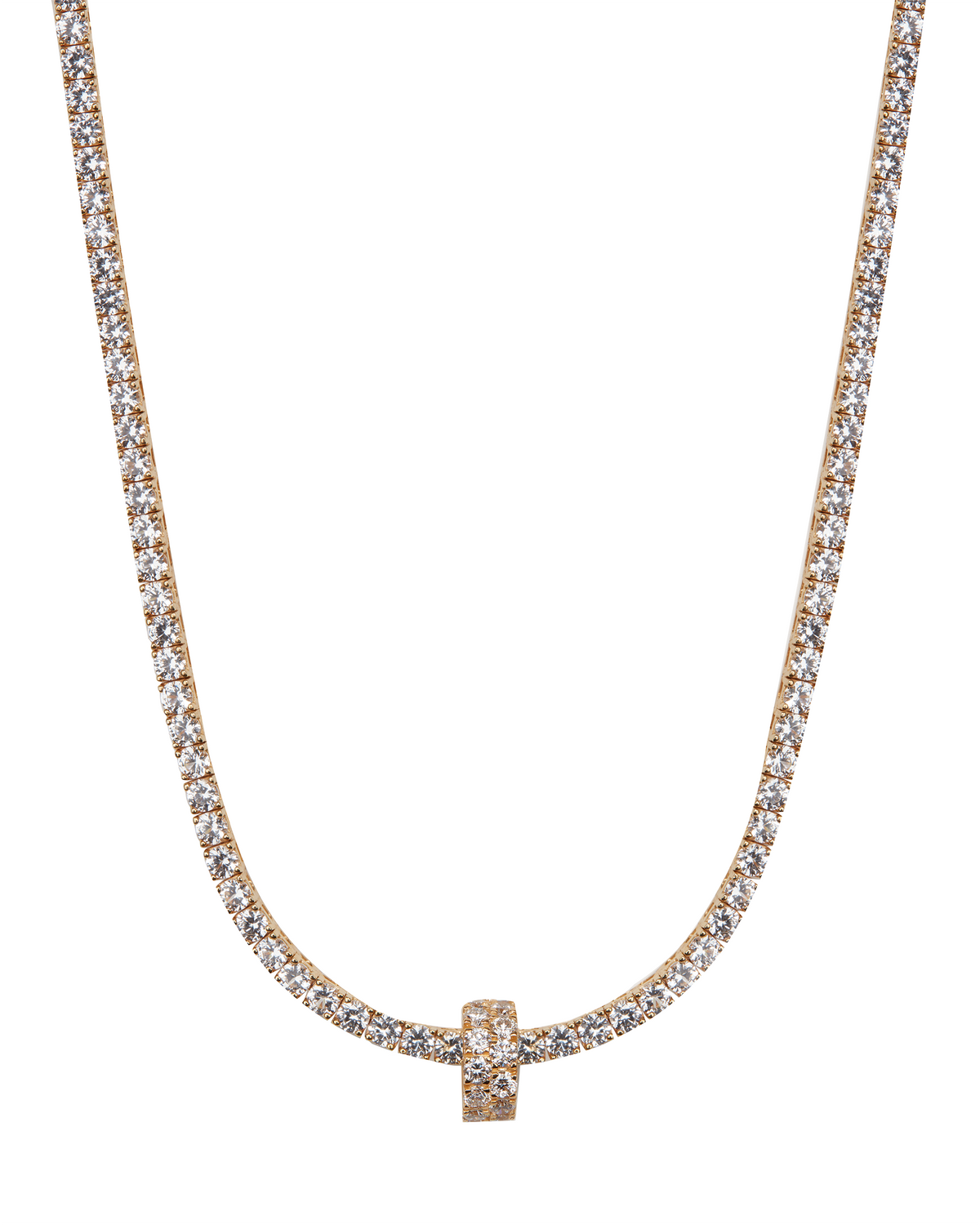 TWO-ROW RIVIÈRE PENDANT, LAB DIAMOND, GOLD