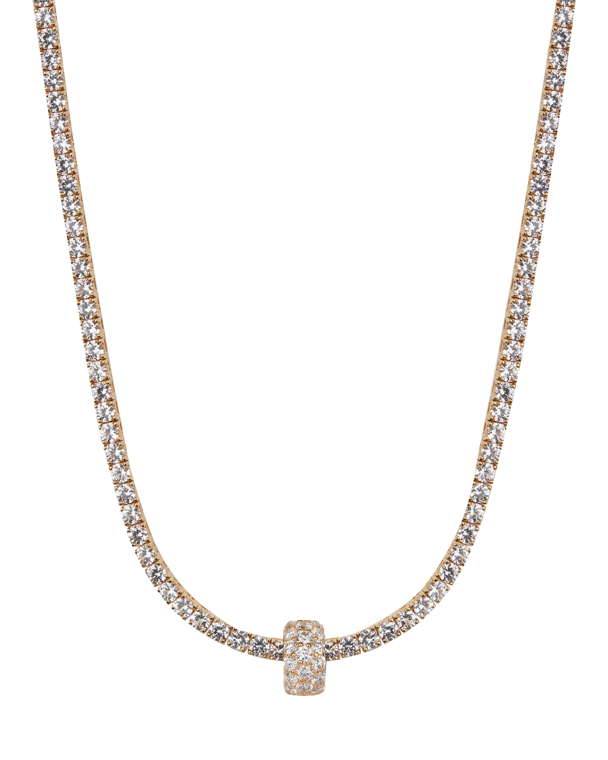 THREE-ROW RIVIÈRE PENDANT, LAB DIAMOND, GOLD