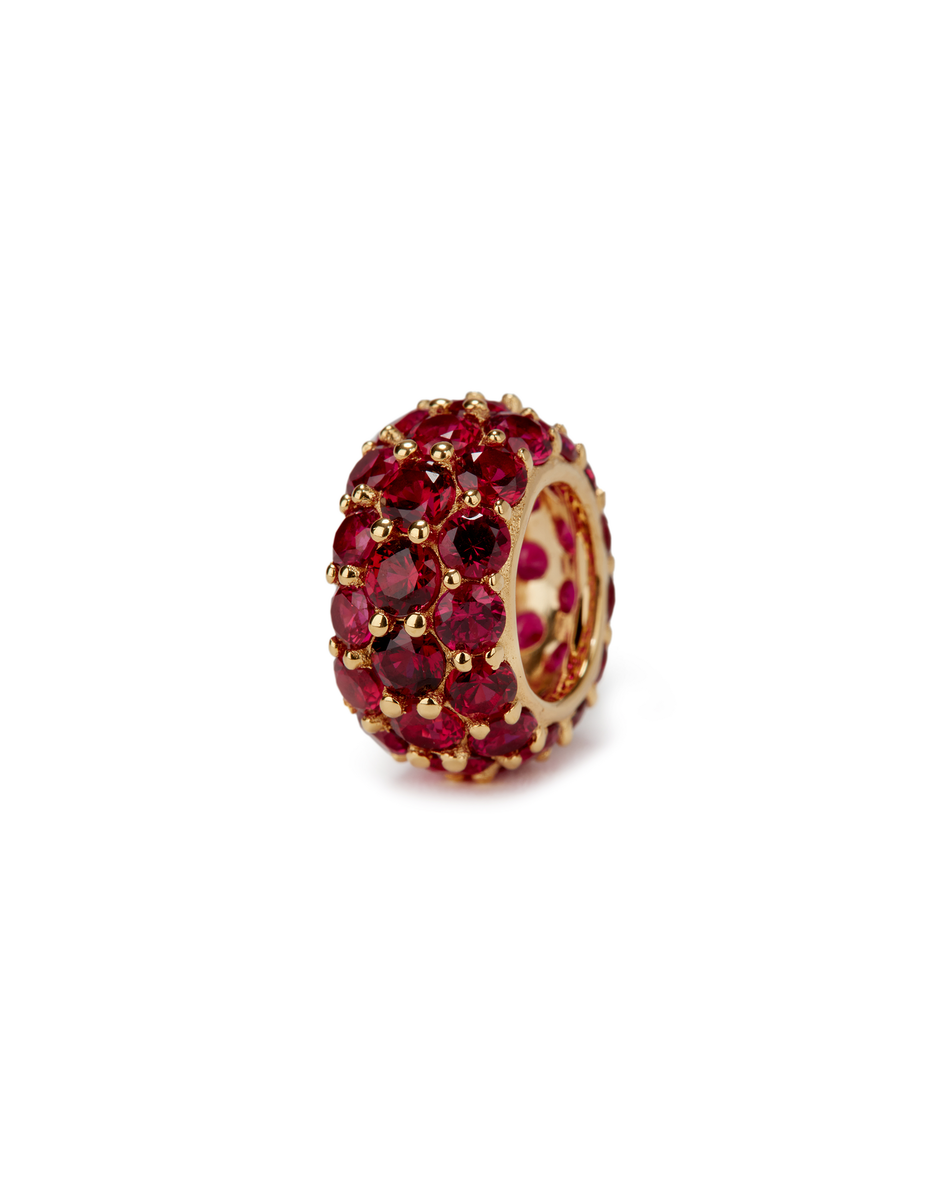 THREE-ROW RIVIÈRE PENDANT, LAB RED SAPPHIRE, GOLD