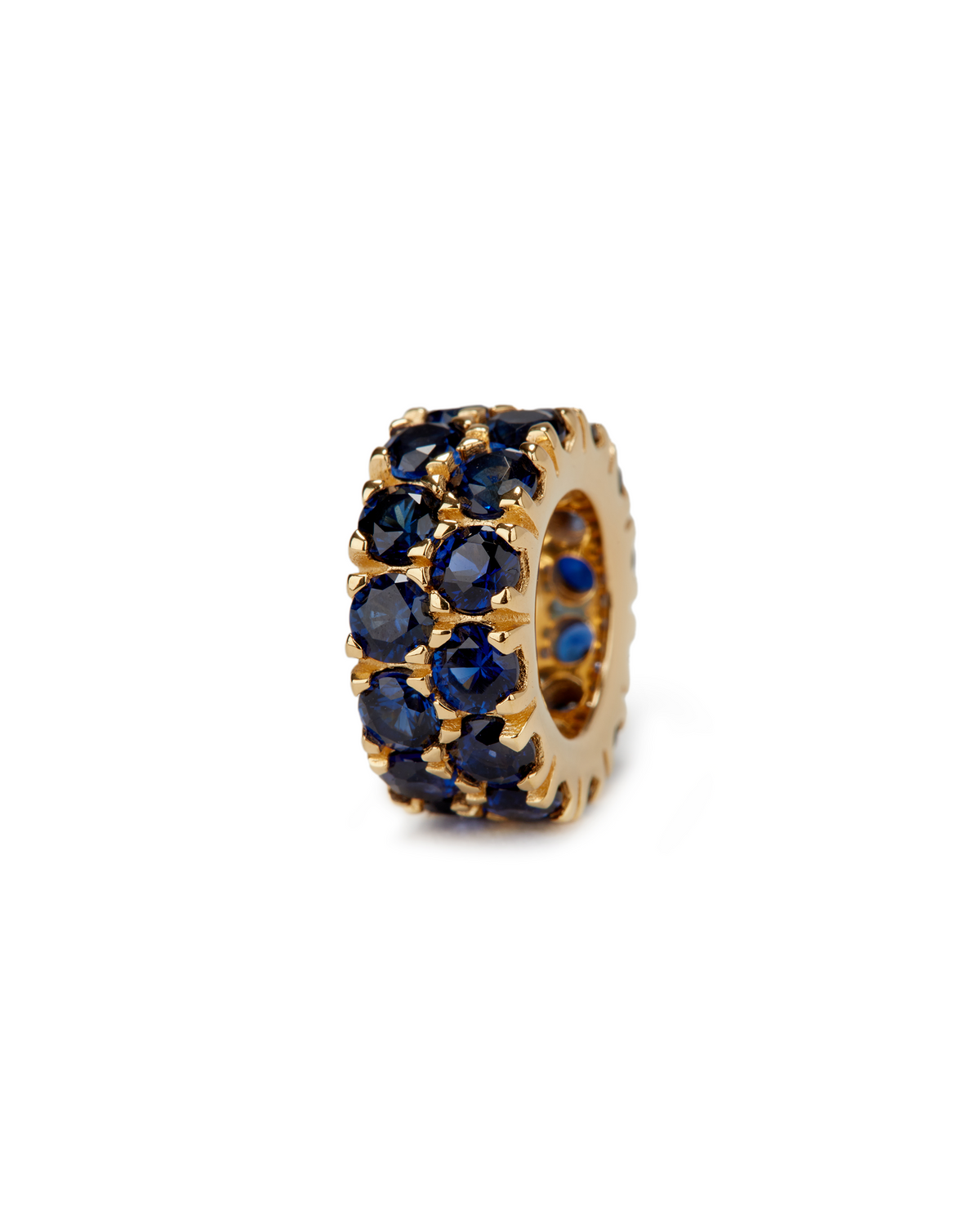 TWO-ROW RIVIÈRE PENDANT, LAB BLUE SAPPHIRE, GOLD