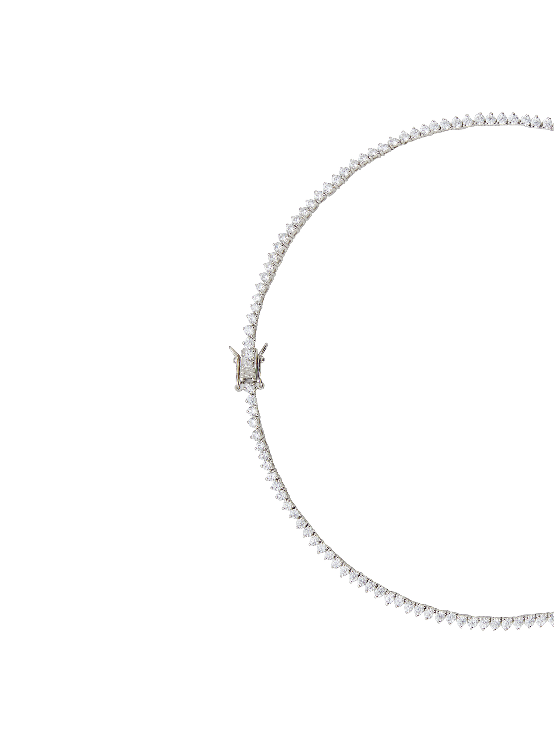 CAMPBELL GRADUATED, LAB WHITE SAPPHIRE SILVER RIVIÈRE NECKLACE