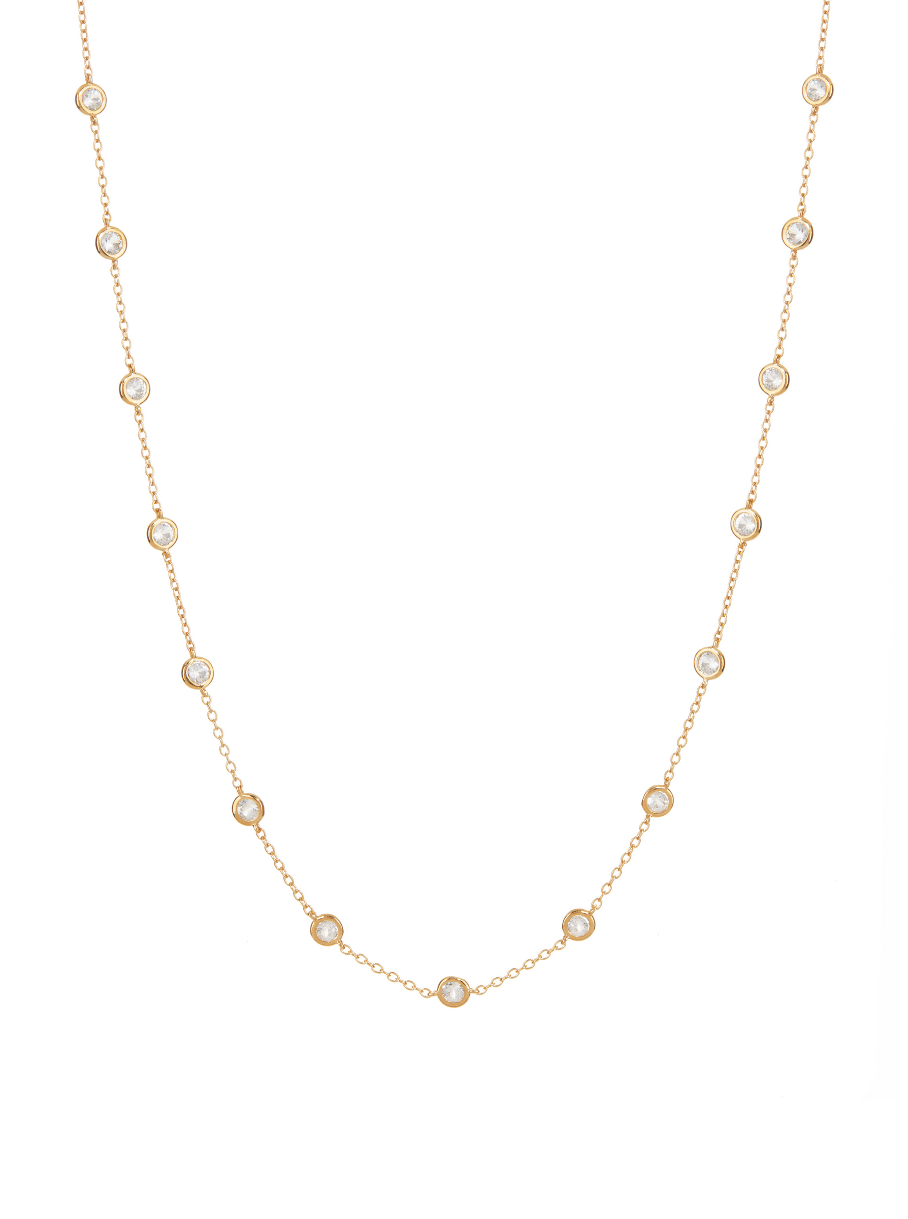 CLEMENCE, 1.50 CARAT 15 STONE STRAND NECKLACE, GOLD