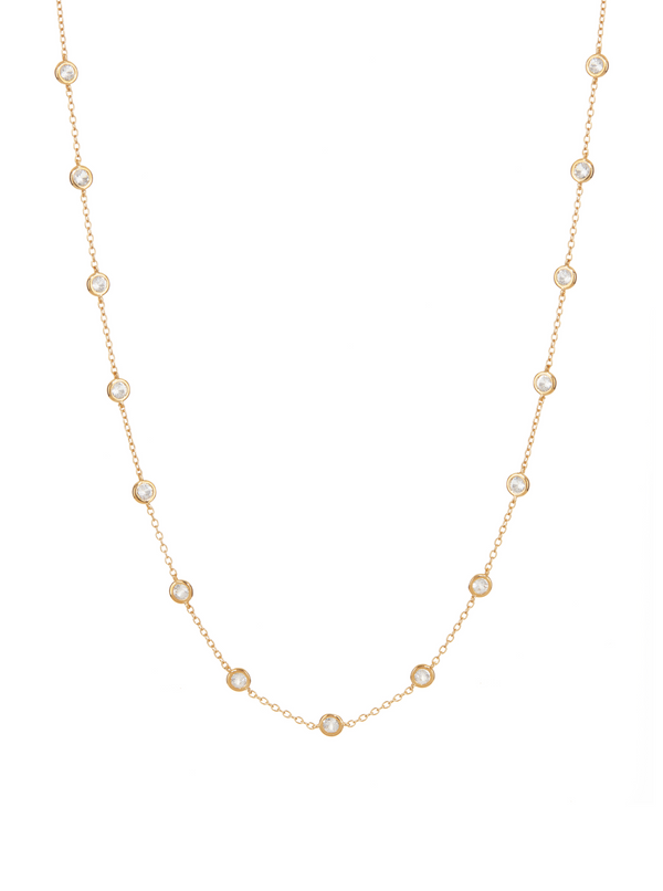 CLEMENCE, 1.50 CARAT 15 STONE STRAND NECKLACE, GOLD