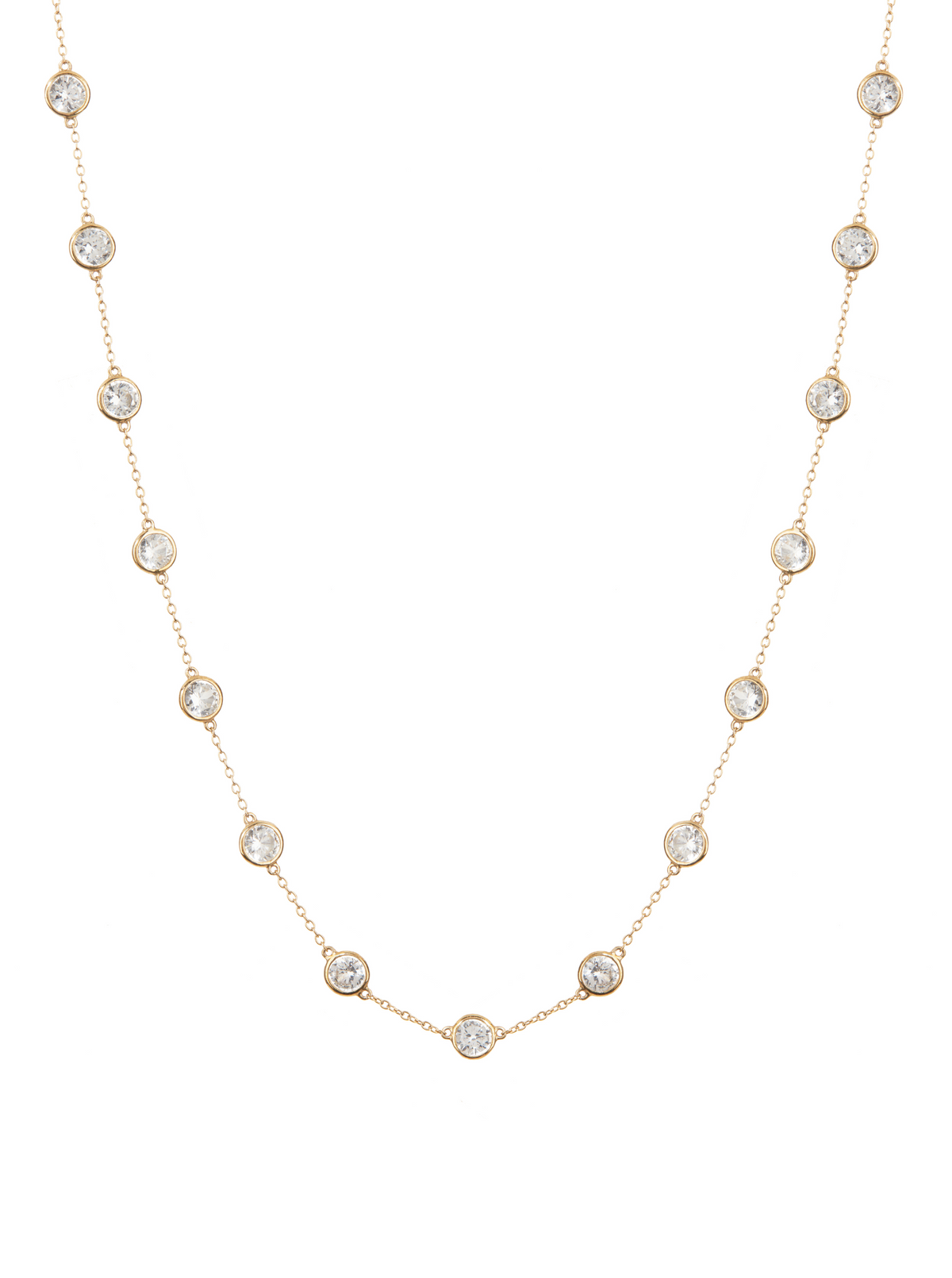 CLEMENCE, 7.50 CARAT 15 STONE STRAND NECKLACE, GOLD