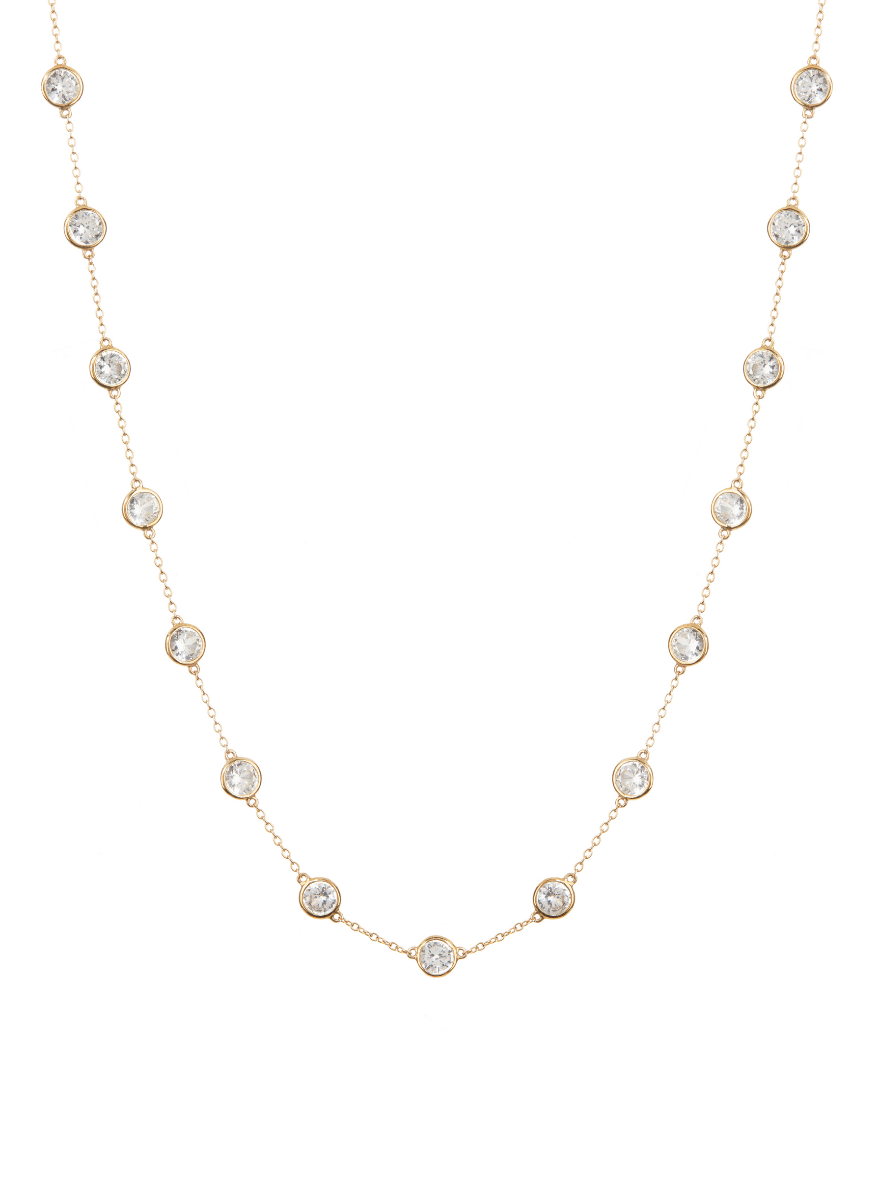 CLEMENCE, 7.50 CARAT 15 STONE STRAND NECKLACE, GOLD