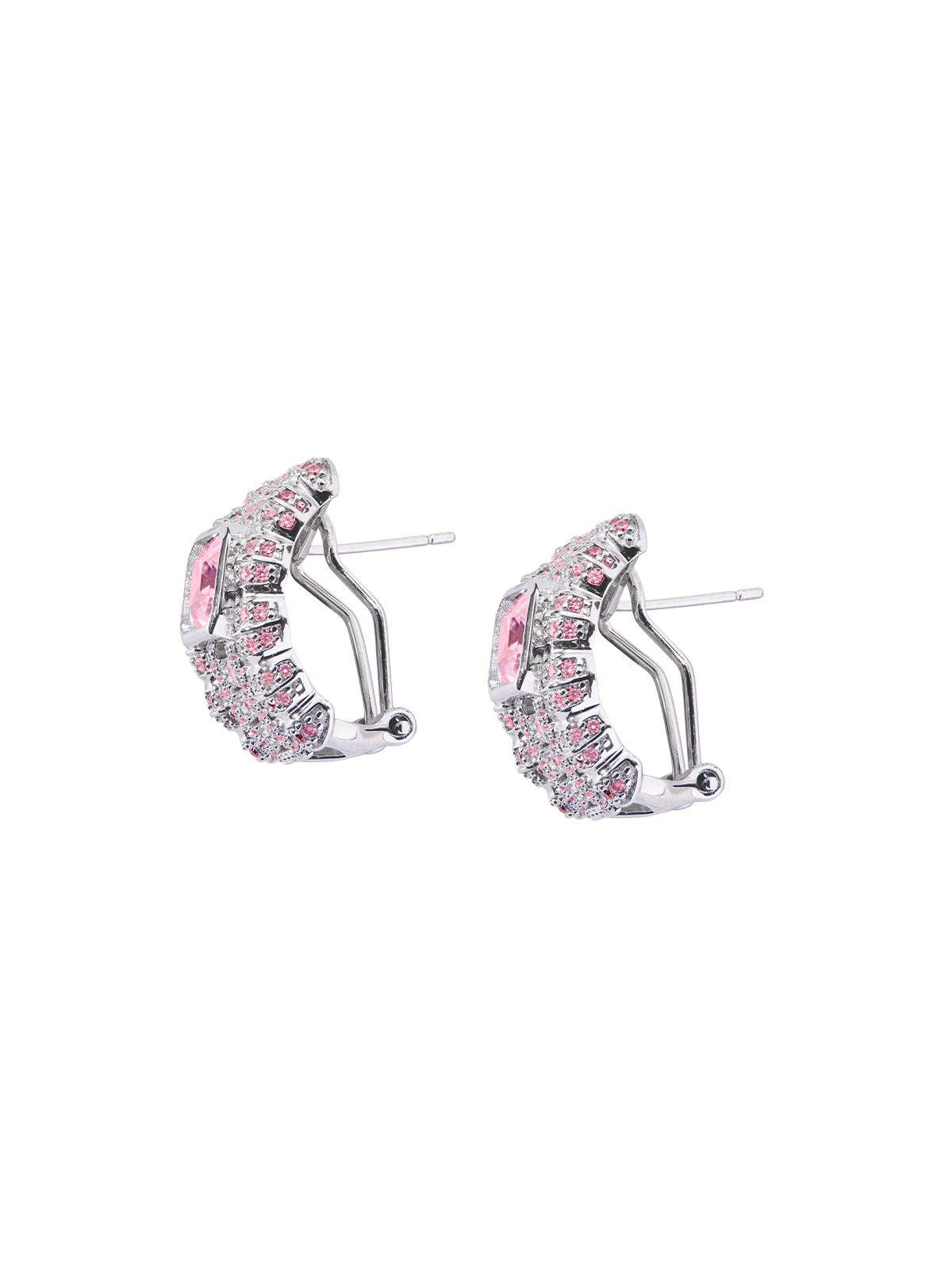 CRAWFORD ASSCHER CUT LIGHT PINK SAPPHIRE EARRINGS