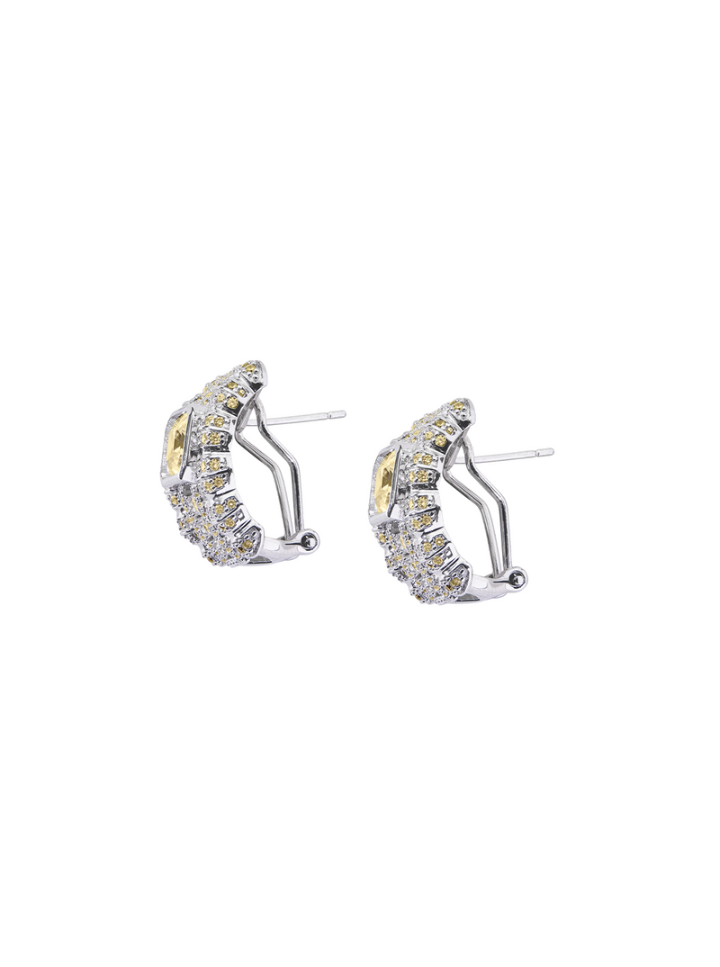 CRAWFORD ASSCHER CUT LIGHT YELLOW SAPPHIRE EARRINGS