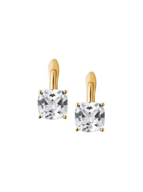 PORTER CUSHION CUT DROP EARRINGS, GOLD