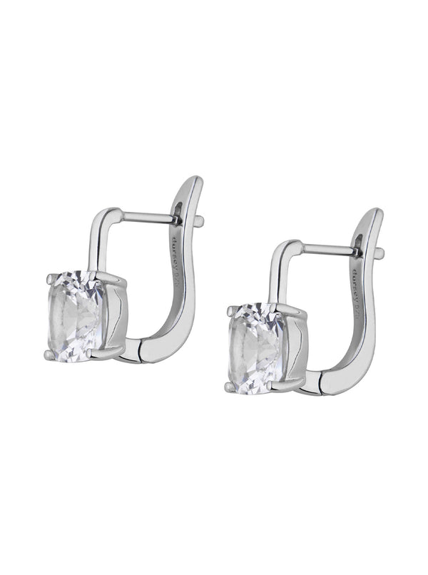 PORTER CUSHION CUT DROP EARRINGS, SILVER