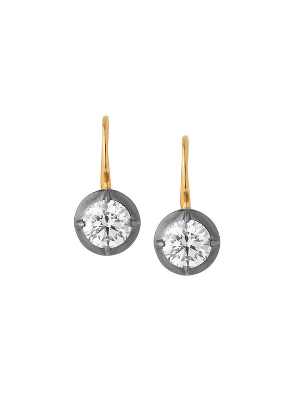 LUCIEN LAB SAPPHIRE LATCHBACK EARRINGS, GOLD