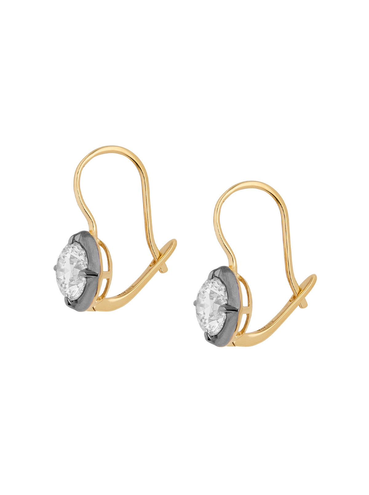 LUCIEN LAB SAPPHIRE LATCHBACK EARRINGS, GOLD