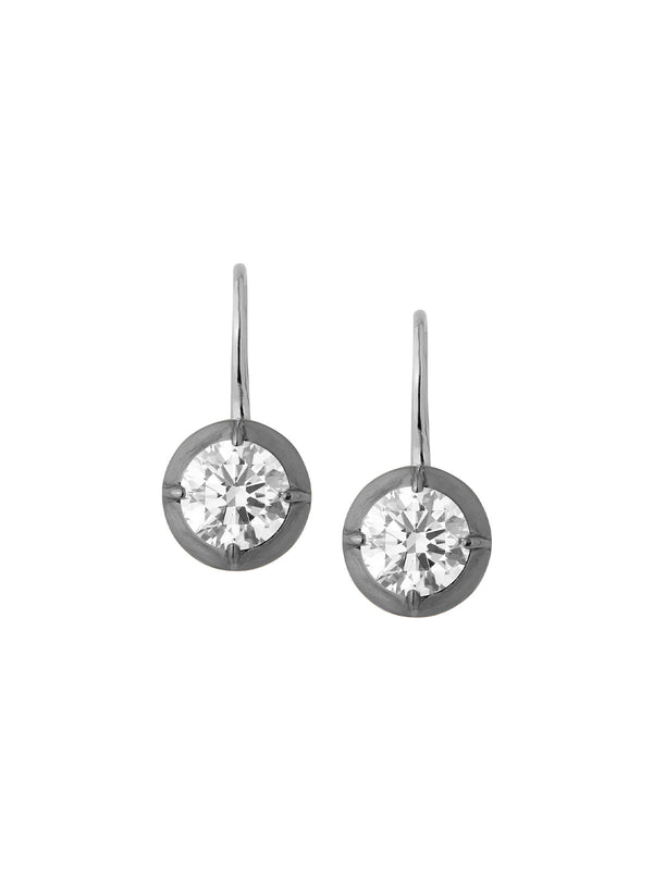 LUCIEN LAB SAPPHIRE LATCHBACK EARRINGS, SILVER