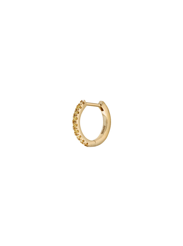 PAVÉ LAB YELLOW HUGGIE EARRING, GOLD