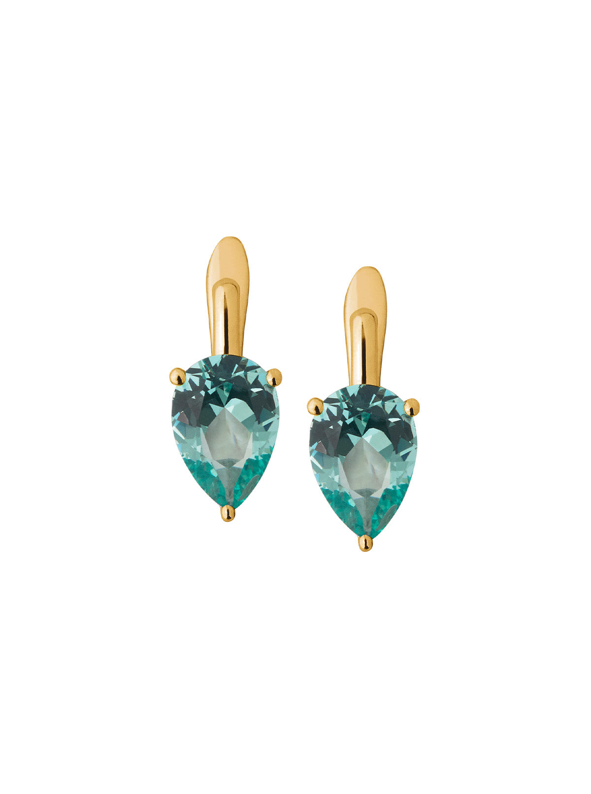 PORTER NANO AZURE GREEN PEAR CUT DROP EARRINGS, GOLD