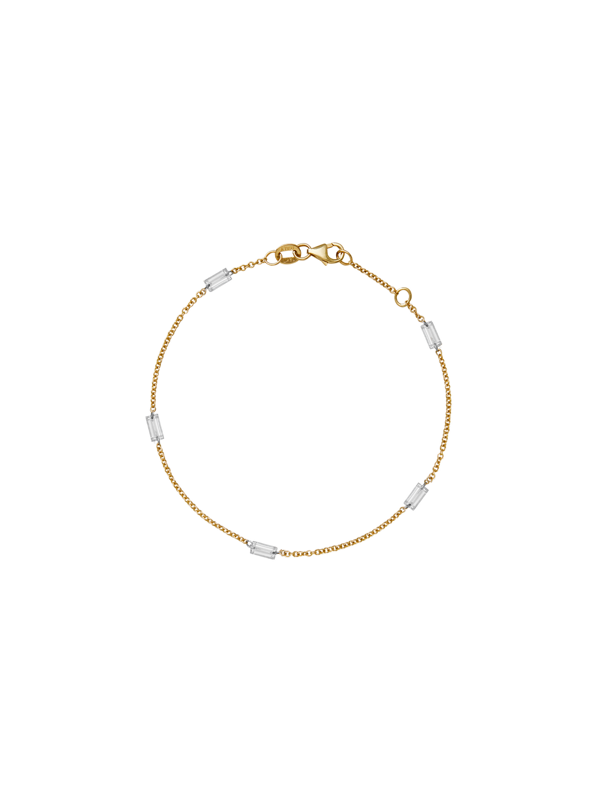 14K YELLOW GOLD FLOATING BAGUETTE DIAMOND BRACELET