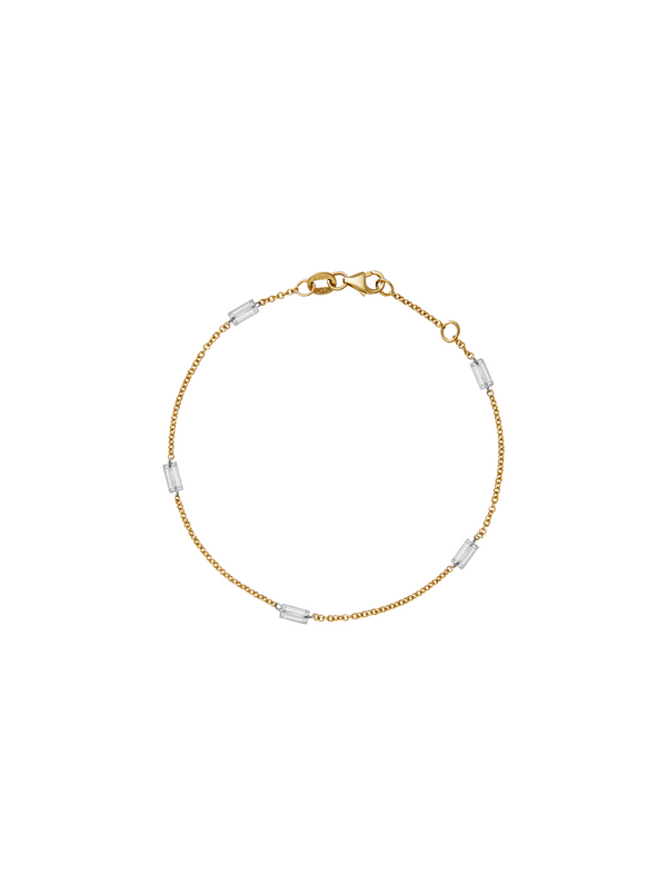 14K YELLOW GOLD FLOATING BAGUETTE DIAMOND BRACELET