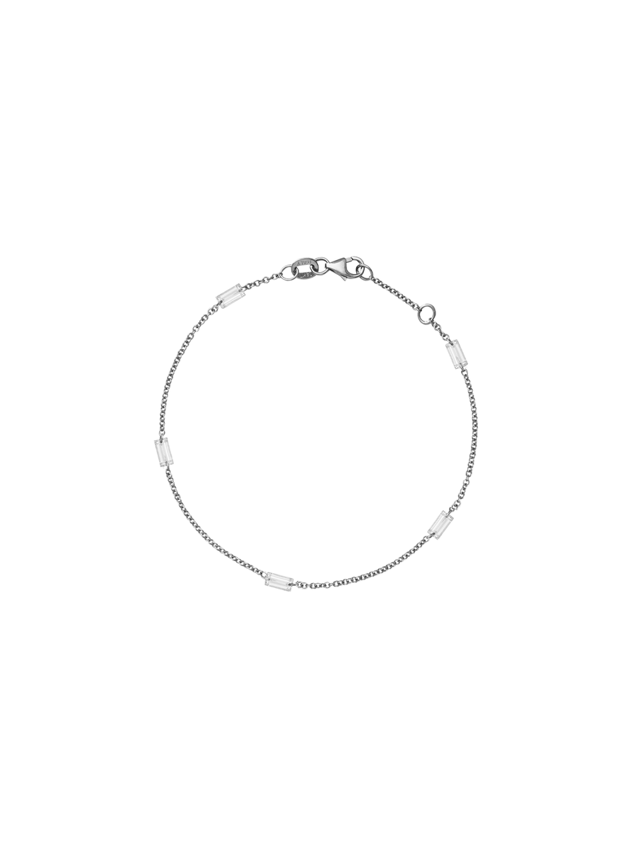 14K WHITE GOLD FLOATING BAGUETTE DIAMOND BRACELET