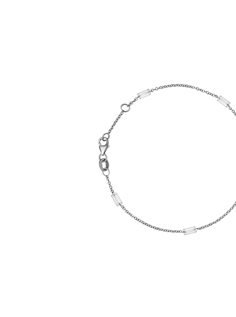 14K WHITE GOLD FLOATING BAGUETTE DIAMOND BRACELET